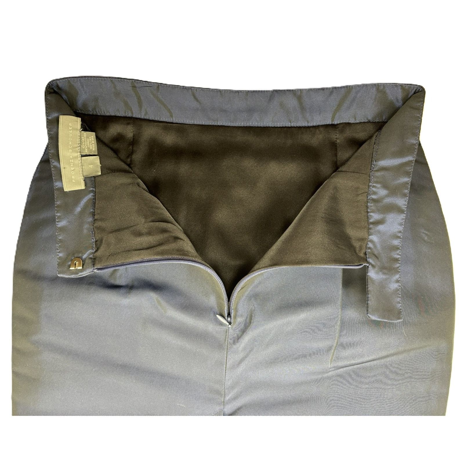 Proenza Schouler Proenza Schouler Navy Blue Silk Skirt 4 Shimmer Metallic Size 27" / US 4 / IT 40 - 8 Thumbnail