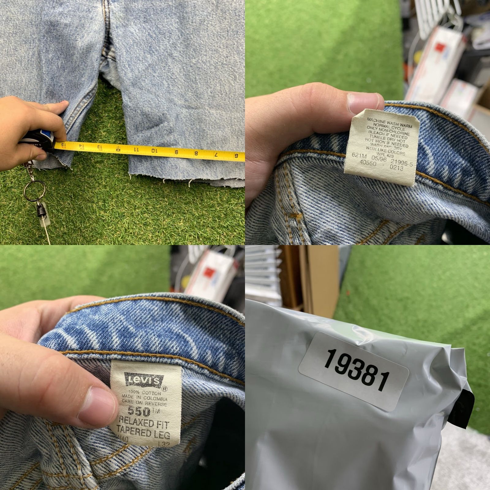 Levi's VINTAGE Levi's 550 Jean Shorts Mens 40 x8 Light Blue Denim Bermuda Relaxed Fit 90s Grunge Y2K Silver Tab Skate 5-Pocket Mens Baggy Size US 40 / EU 56 - 8 Thumbnail