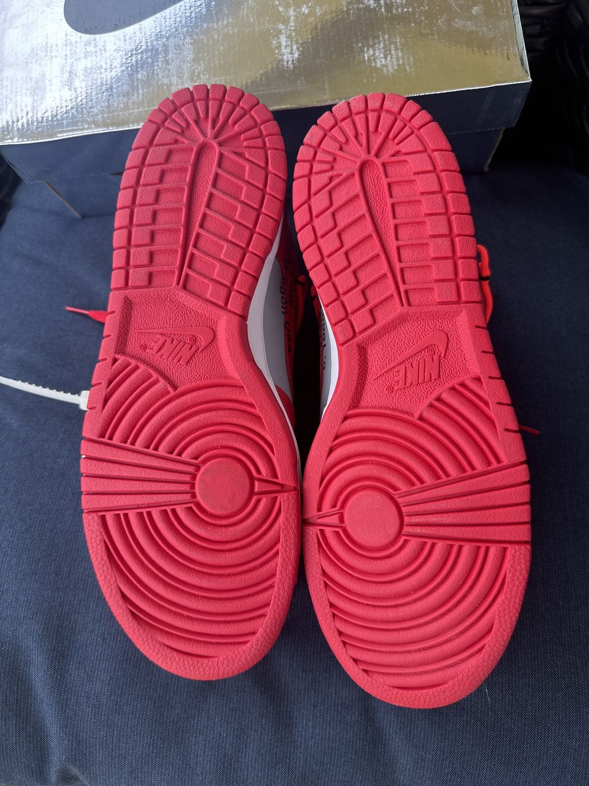 Nike × Off-White Red University Off White Dunks Size US 10.5 / EU 43-44 - 5 Thumbnail