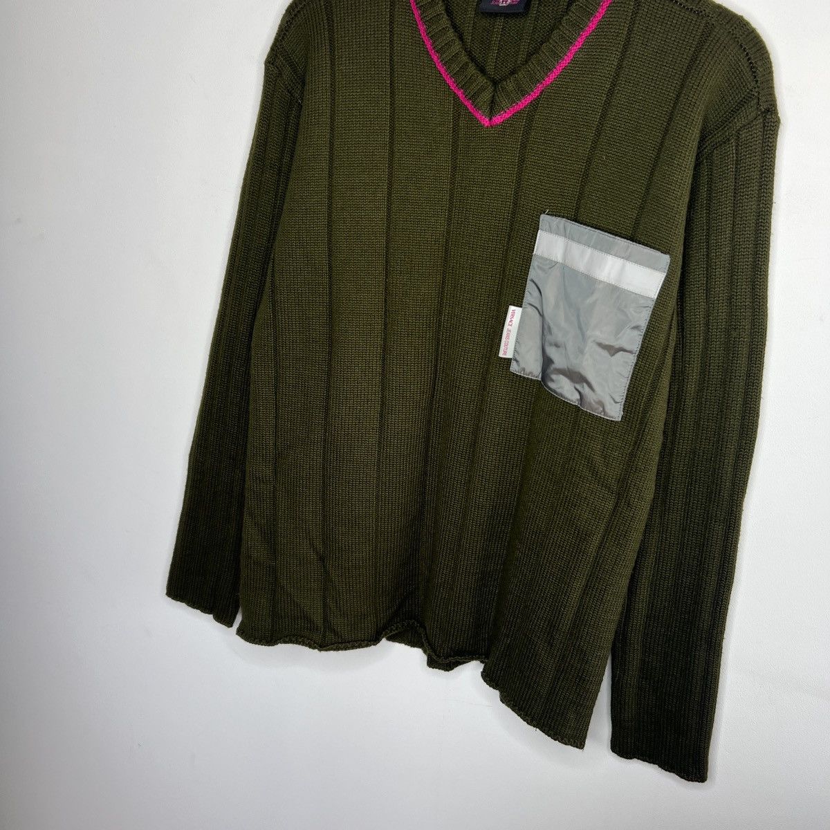 Versace × Versace Jeans Couture × Vintage Vintage Versace Y2K Sweater Heavy Chunky Knit Wool 90s 00s Size US M / EU 48-50 / 2 - 2 Thumbnail