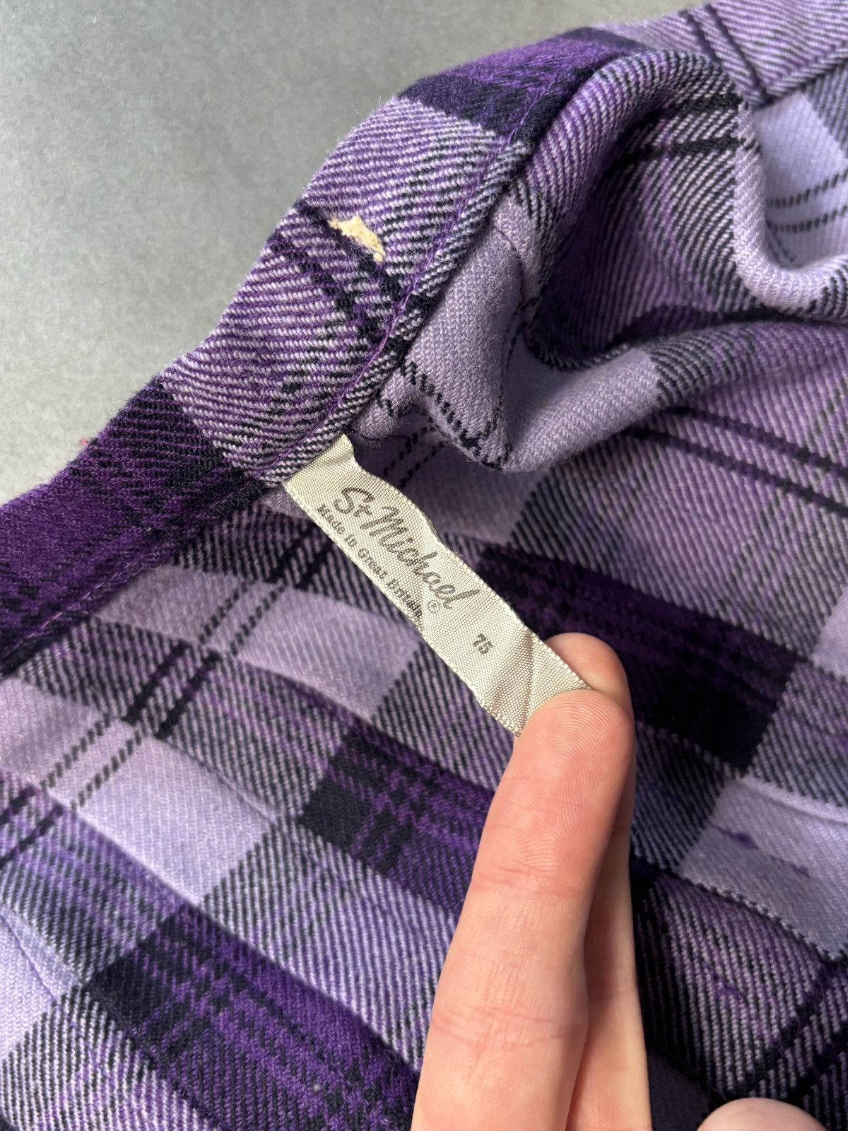 Marks & Spencer × Vintage 1960s Plaid Skirt Vintage St. Michaels England Tartan School Size 23" - 13 Thumbnail