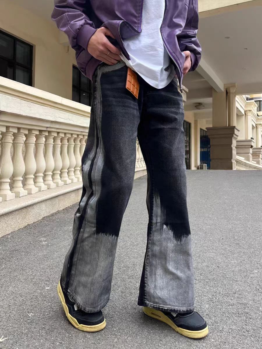 Japanese Brand × Vintage Street Hip Hop Washed Loose Micro Flare Jeans Size 32 Size US 32 / EU 48 - 1 Thumbnail