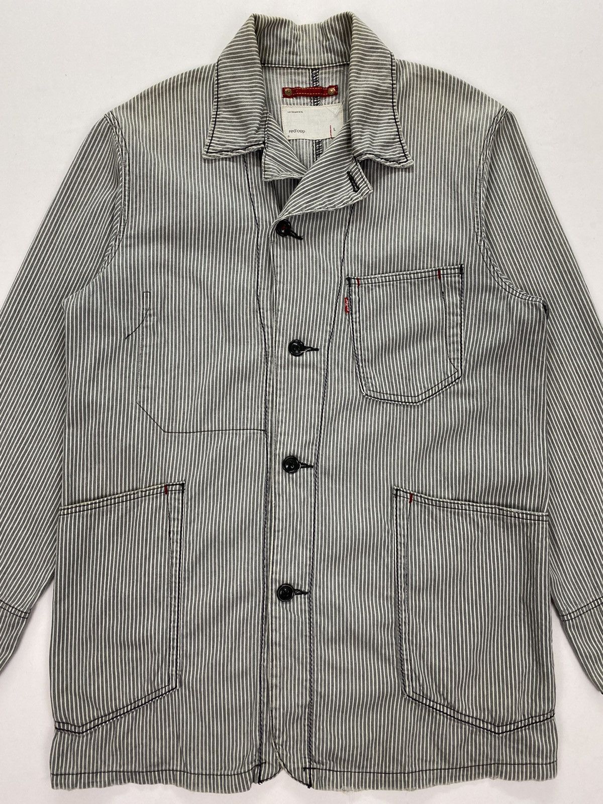Levi's Levis Redloop Dirty Distressed Hickory Chore Jacket Size US M / EU 48-50 / 2 - 3 Thumbnail