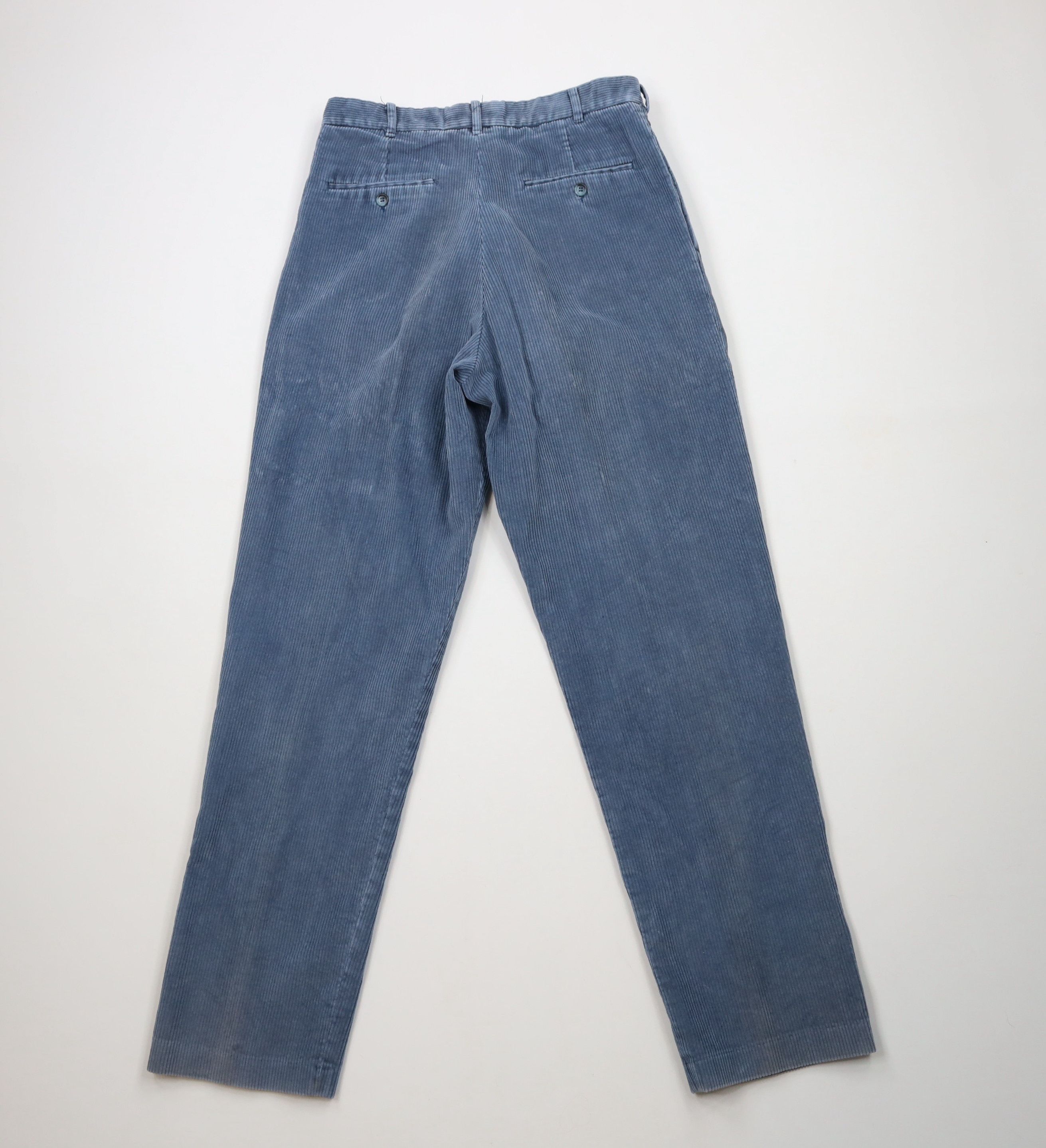Vintage Vintage 90s Streetwear Pleated Corduroy Chino Pants Blue Size US 32 / EU 48 - 10 Thumbnail