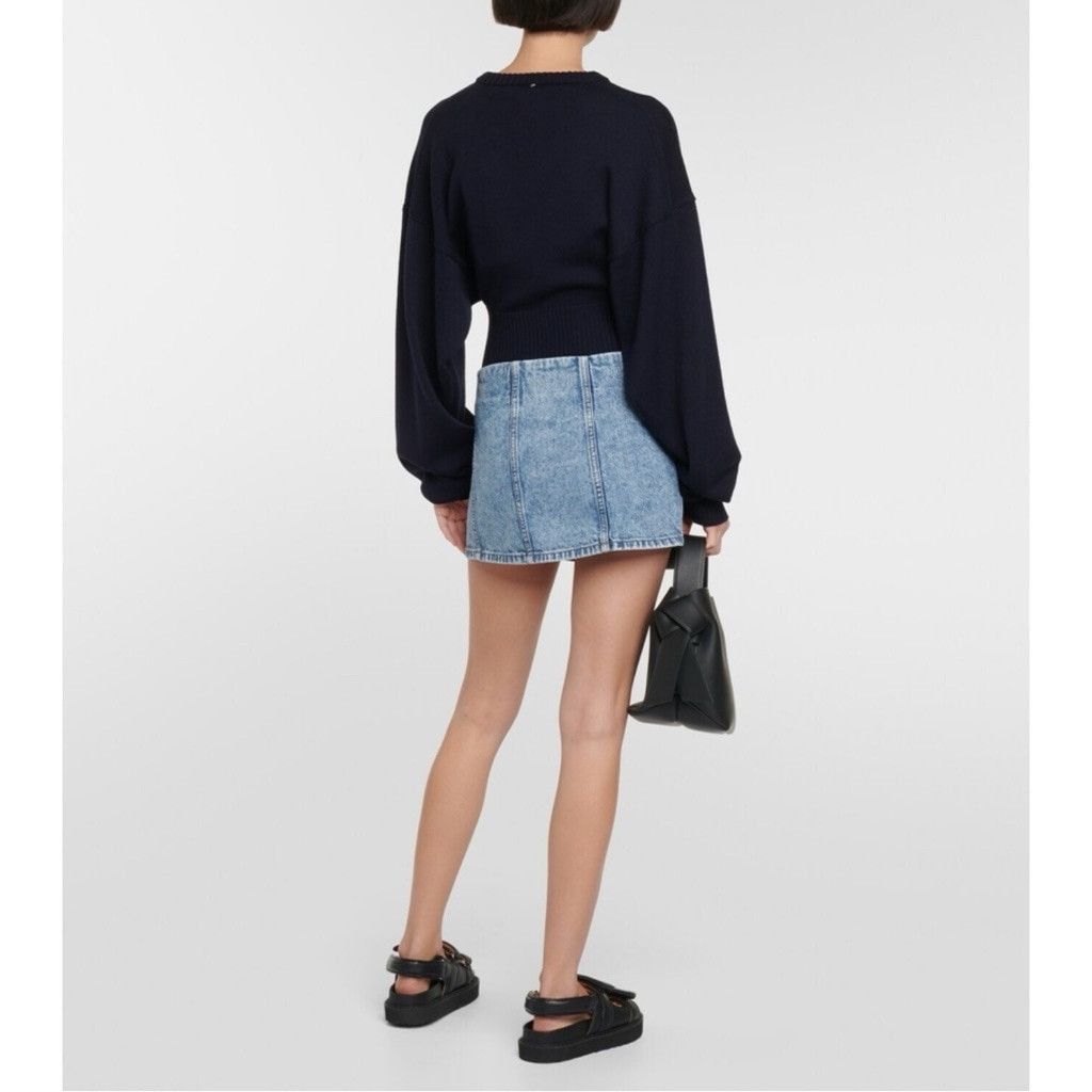 The Unbranded Brand NWT Re/Done Wrap Denim Mini Skirt Size 27 Size 28" / US 6 / IT 42 - 4 Thumbnail
