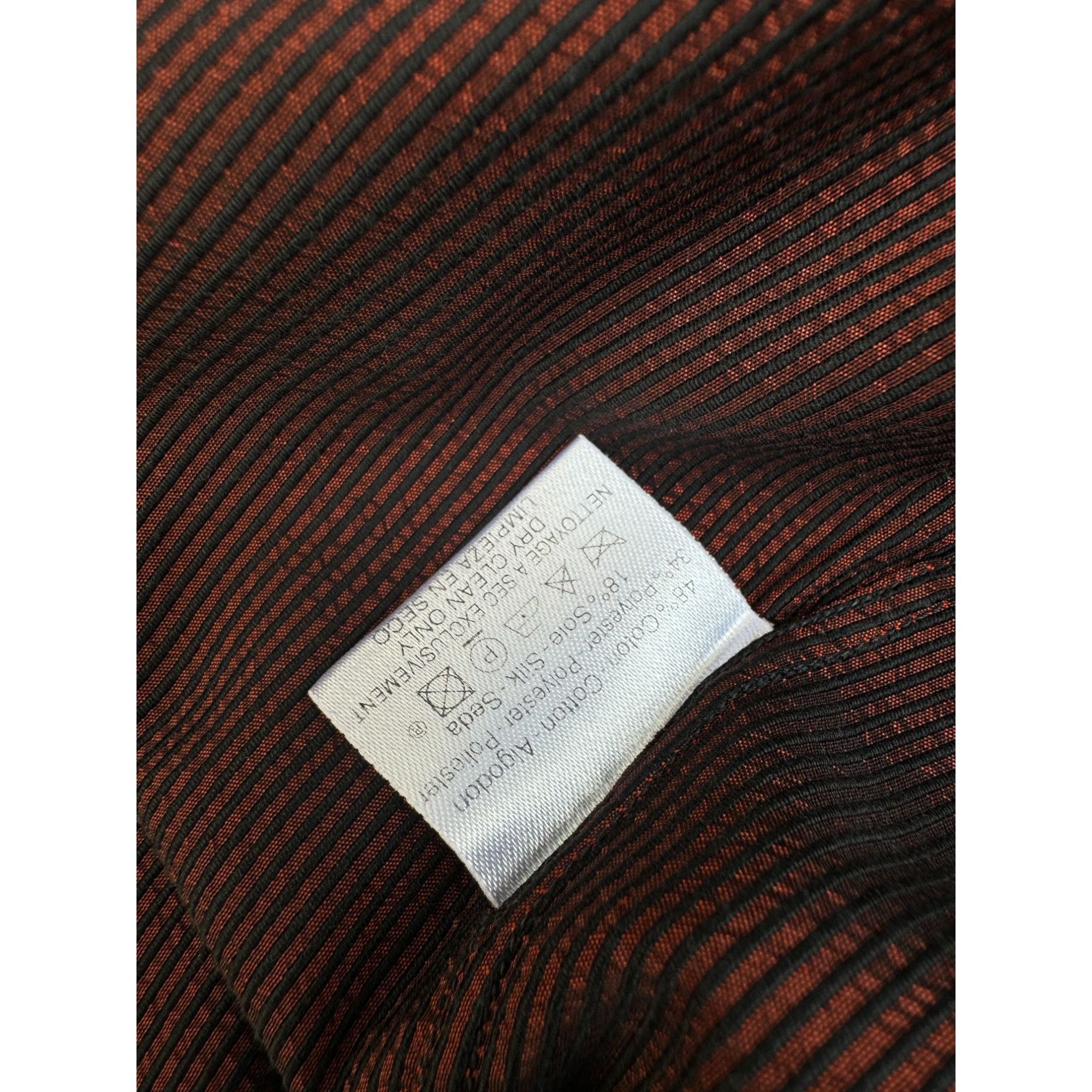 Hermes Vintage Red Lamé Striped Shirt Size M / US 6-8 / IT 42-44 - 4 Thumbnail