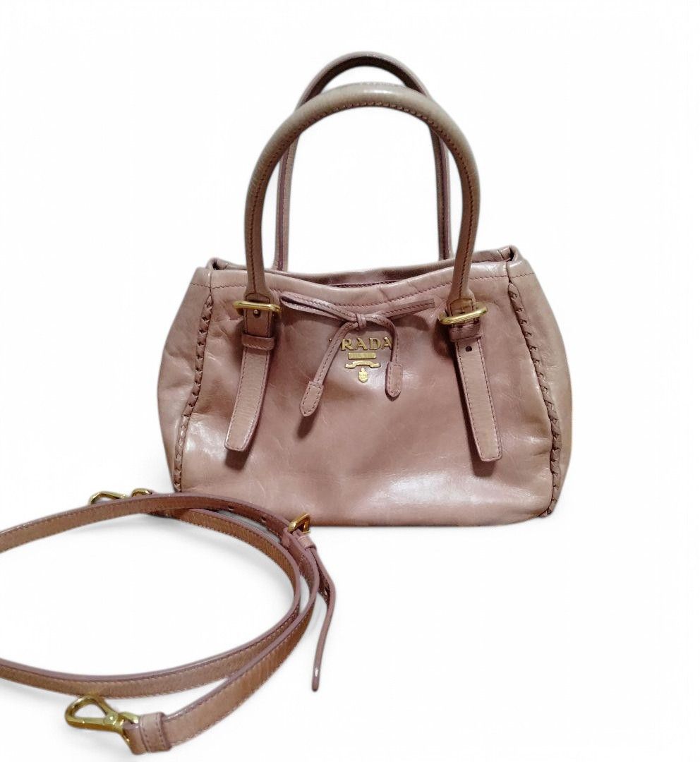 Prada Prada - Brown Leather Handbag Mini Small Shoulder Bag Size ONE SIZE - 2 Thumbnail