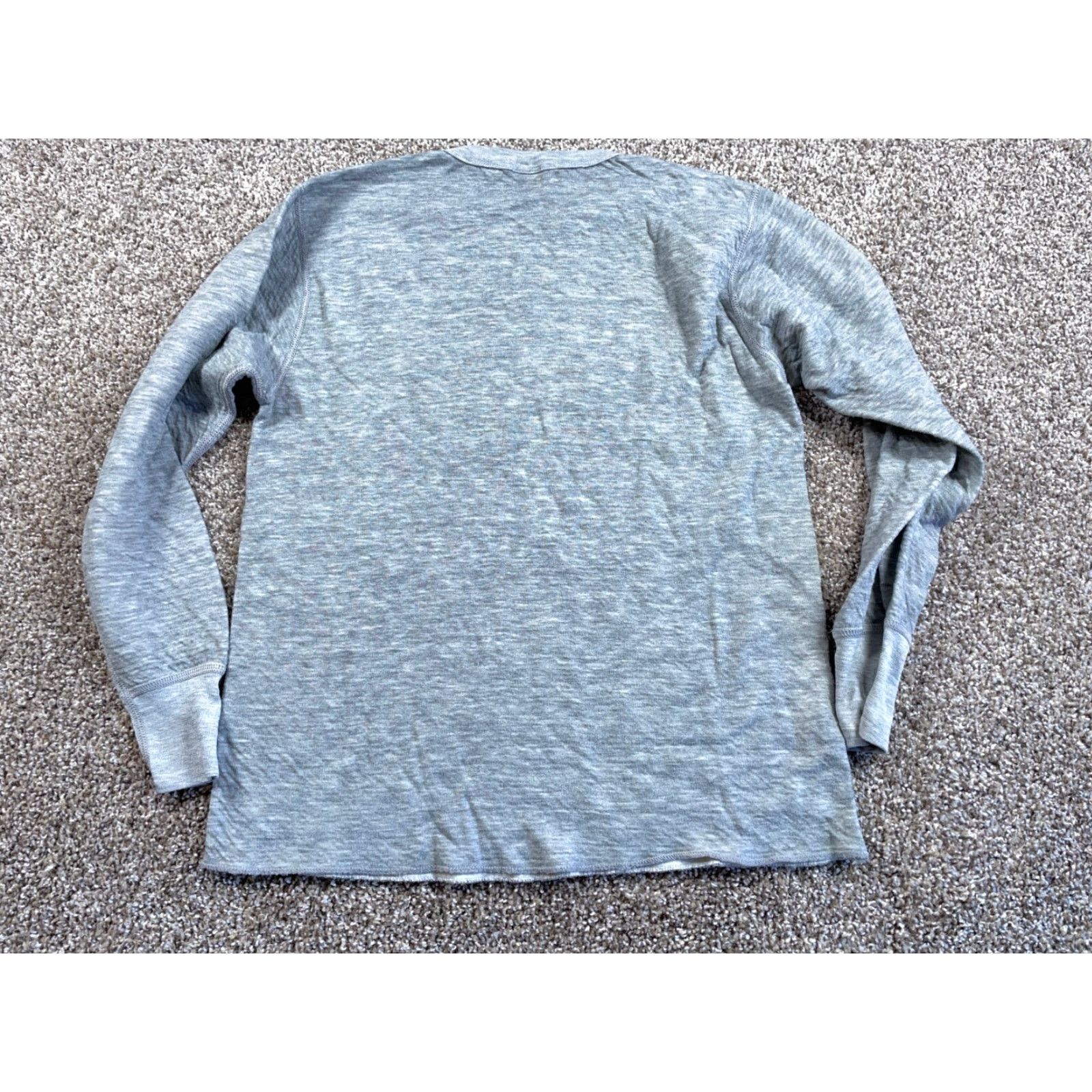 Vintage VTG 80s Two Layer Thermal Shirt Adult Large Heather Gray Polyester Wool Blend Shirt Mens Large Size US L / EU 52-54 / 3 - 2 Thumbnail