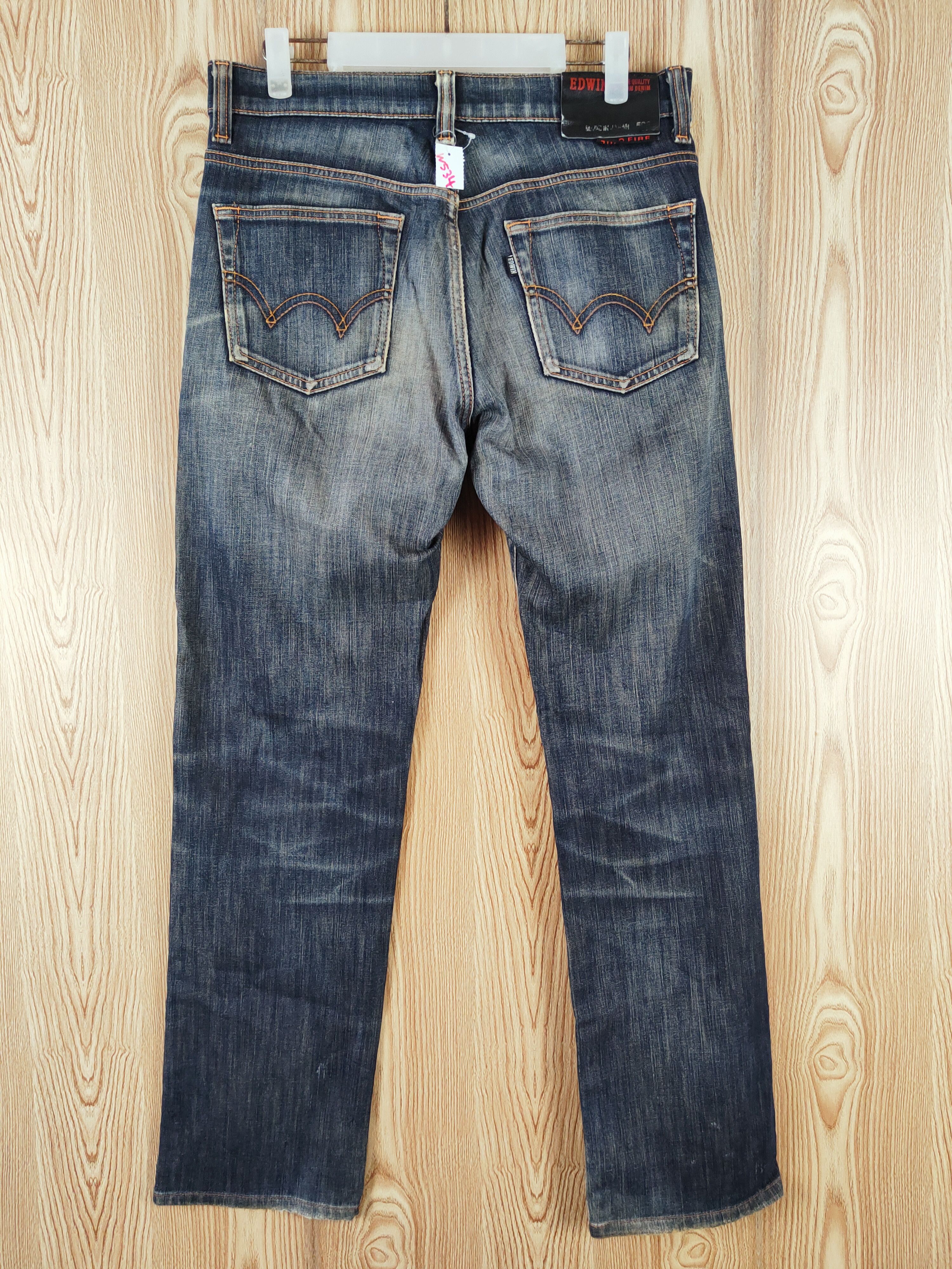 Edwin Edwin Dark Blue Distressed Ripped Jeans #W534 Size US 32 / EU 48 - 7 Thumbnail