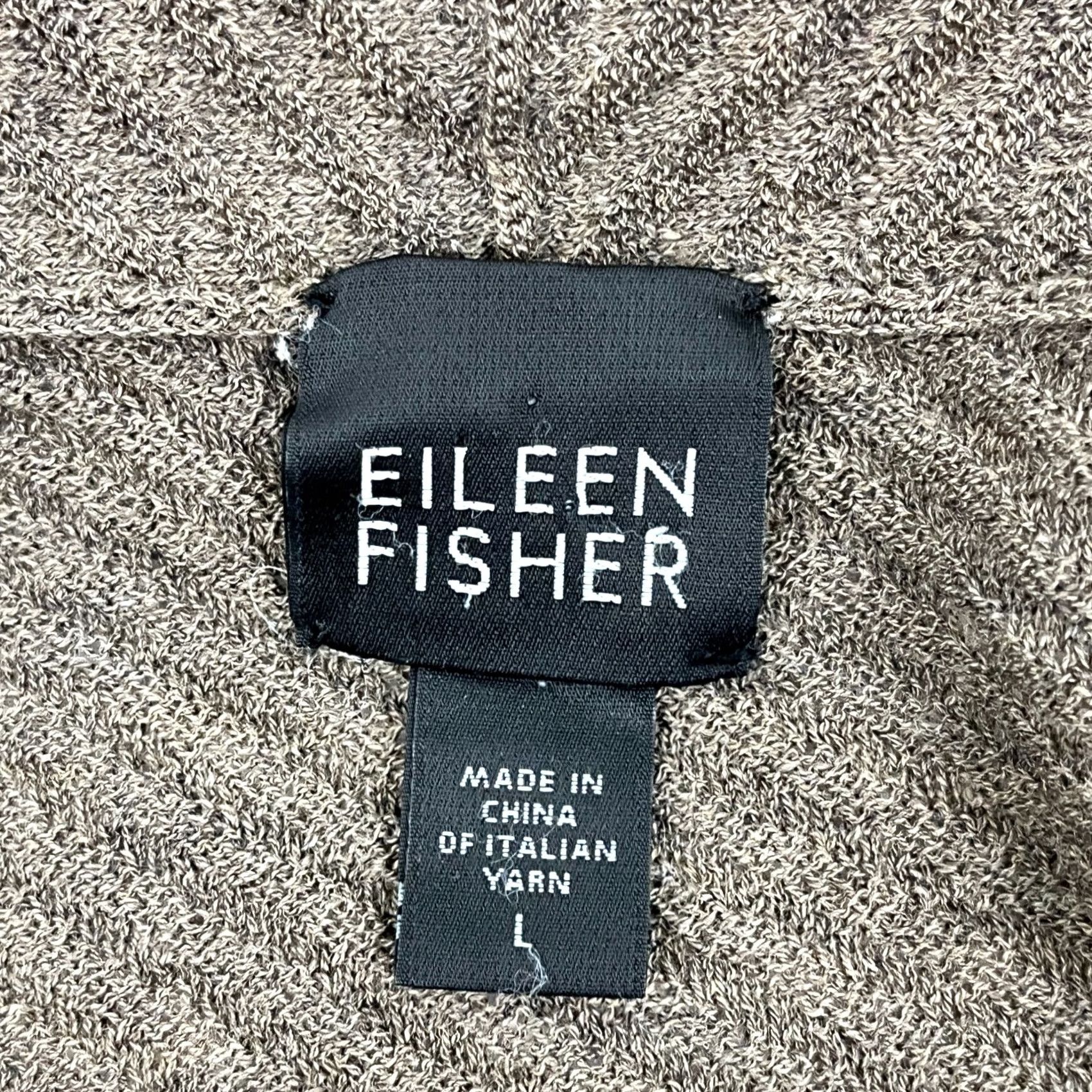 Eileen Fisher VINTAGE Eileen Fisher Cardigan Womens L Brown Wool Italian Knit Open Front Tunic Light Size L / US 10 / IT 46 - 2 Thumbnail