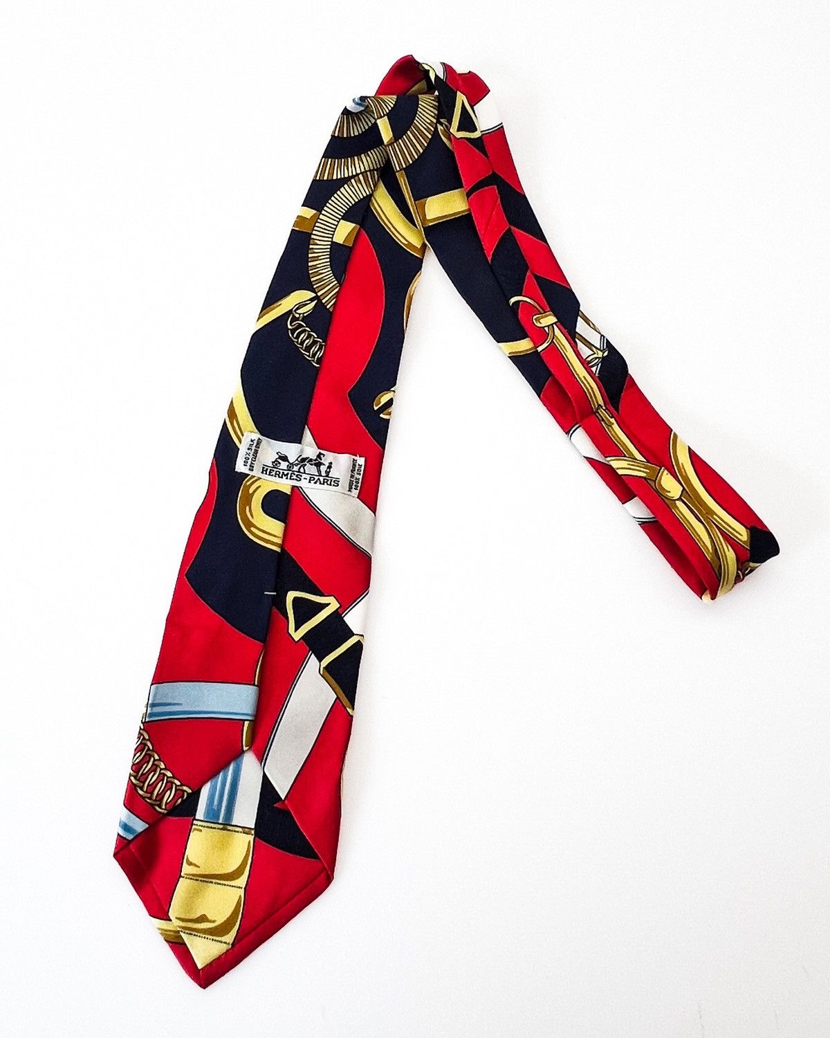 Hermes Vintage Hermes Paris Men's Necktie Equestrian Horsebit Tie Size ONE SIZE - 3 Thumbnail