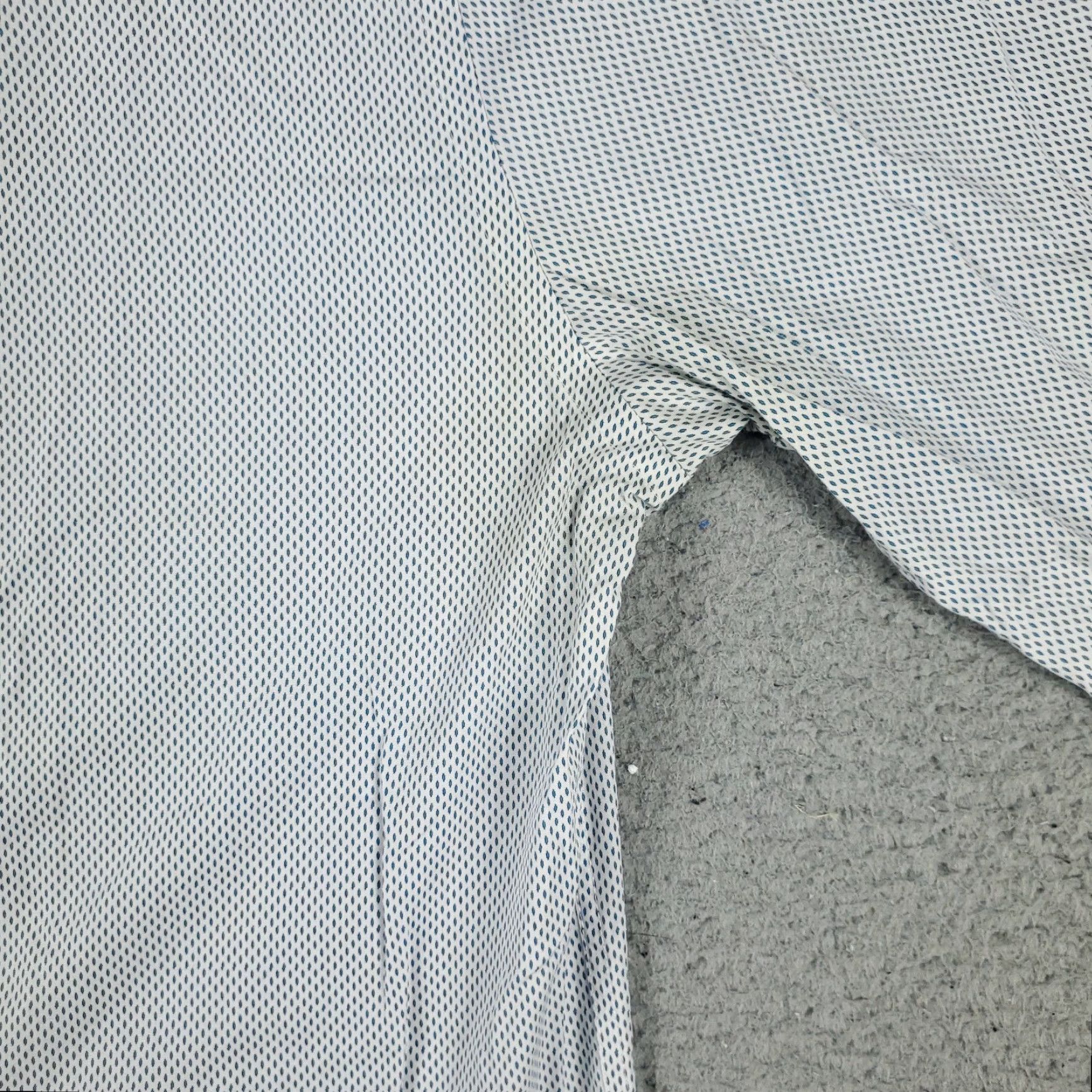 Tommy Hilfiger Tommy Hilfiger Dress Shirt Mens 16 Blue Geometric Long Sleeve Button Up Casual Formal Size 42R - 4 Thumbnail