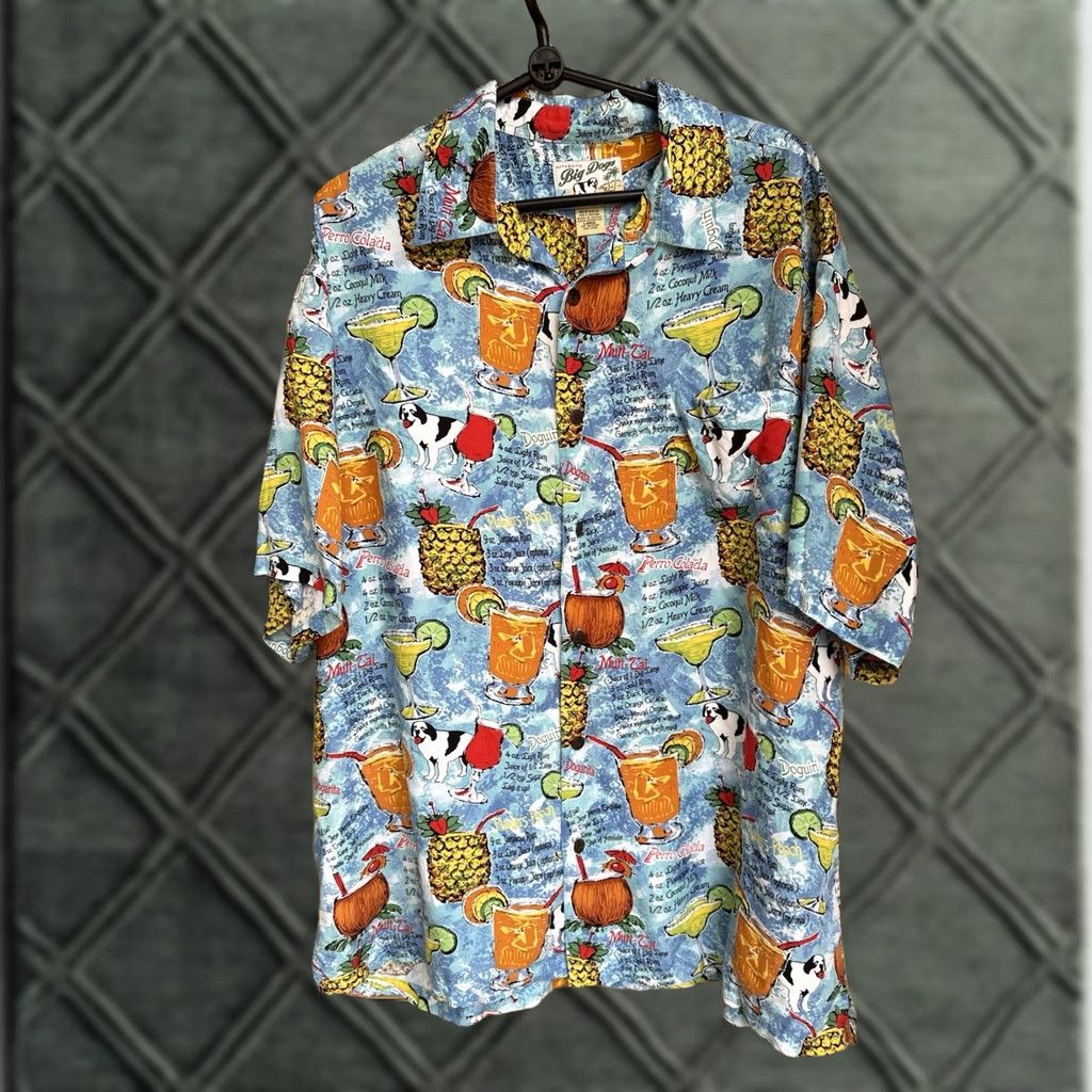 Big Dogs Big Dogs Cocktail Recipe Button-Down Shirt L Multicolor Men Short Sleeve Animal Print Mens Size US L / EU 52-54 / 3 - 1 Thumbnail