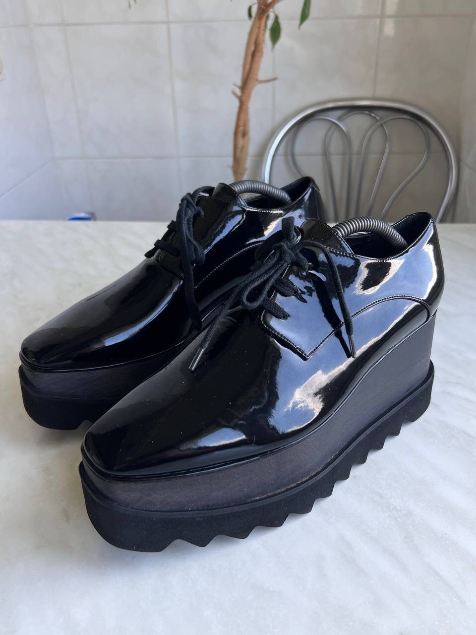 Stella McCartney Stella McCartney Elyse High Platform Leather Shoes Black Size US 8 / IT 38 - 3 Thumbnail