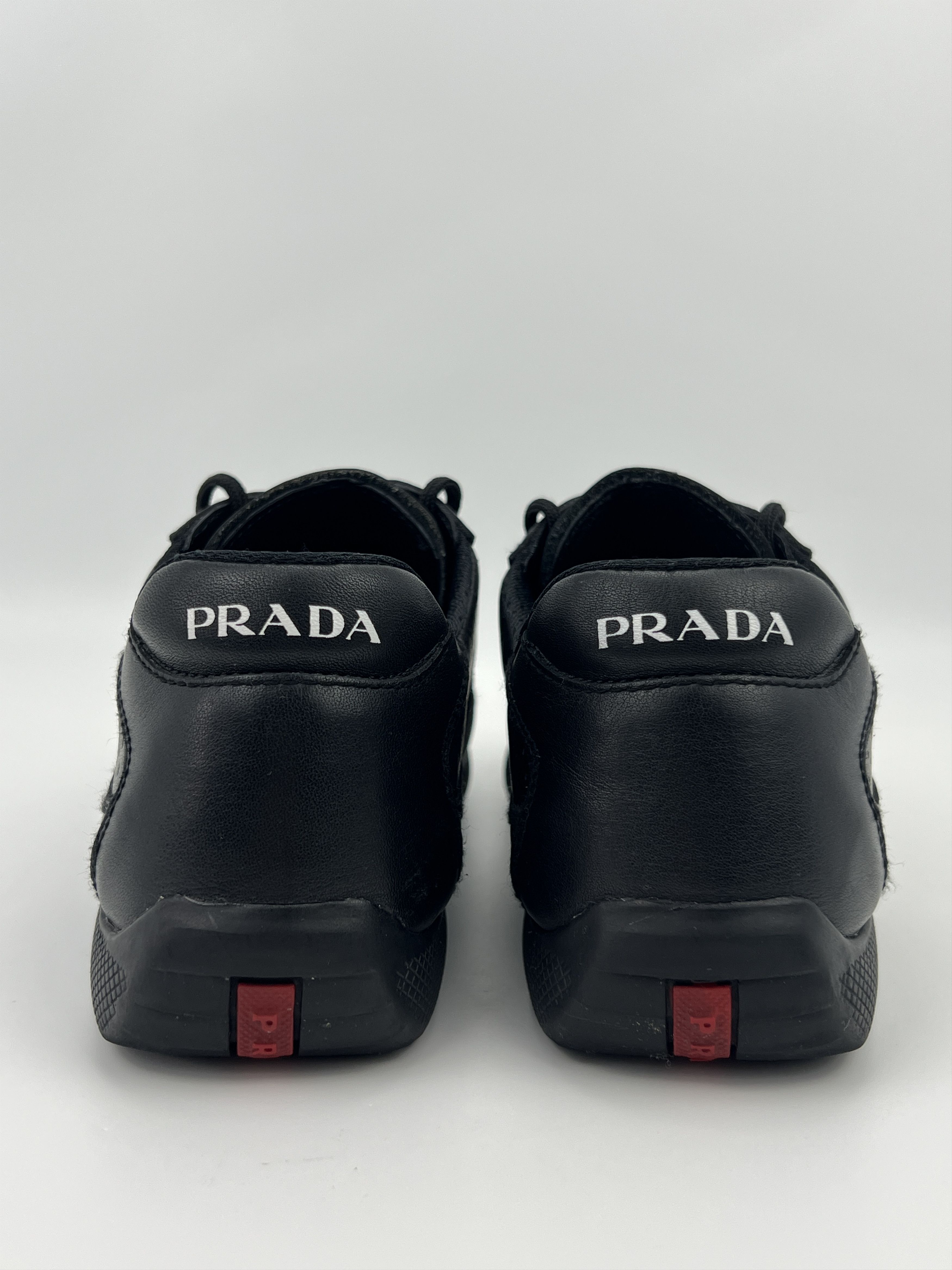 Prada Vintage Prada America's Cup Black Leather Sneakers Women's Size US 8 / IT 38 - 7 Thumbnail