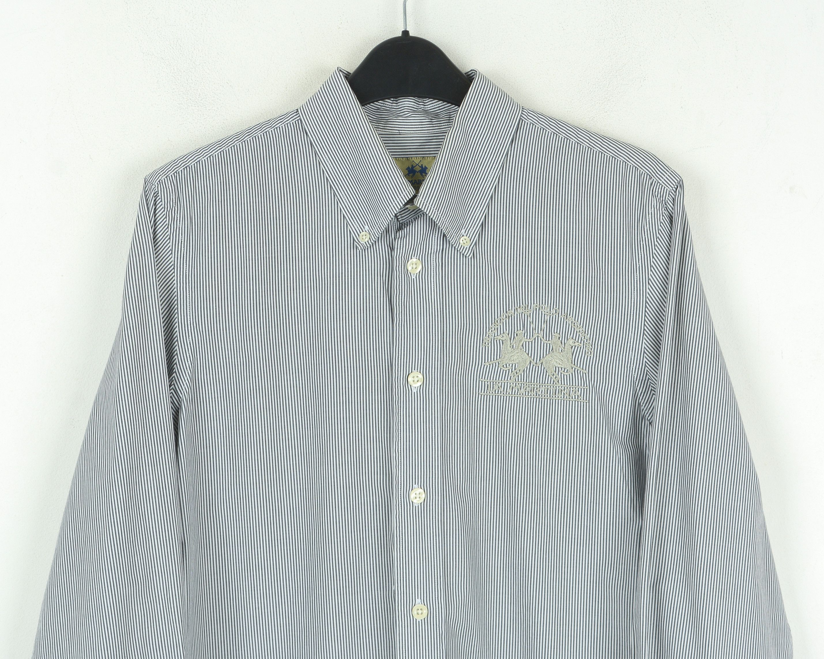 La Martina Casual Shirt M Pinstriped Long Sleeved Button up Dress Size US M / EU 48-50 / 2 - 7 Thumbnail