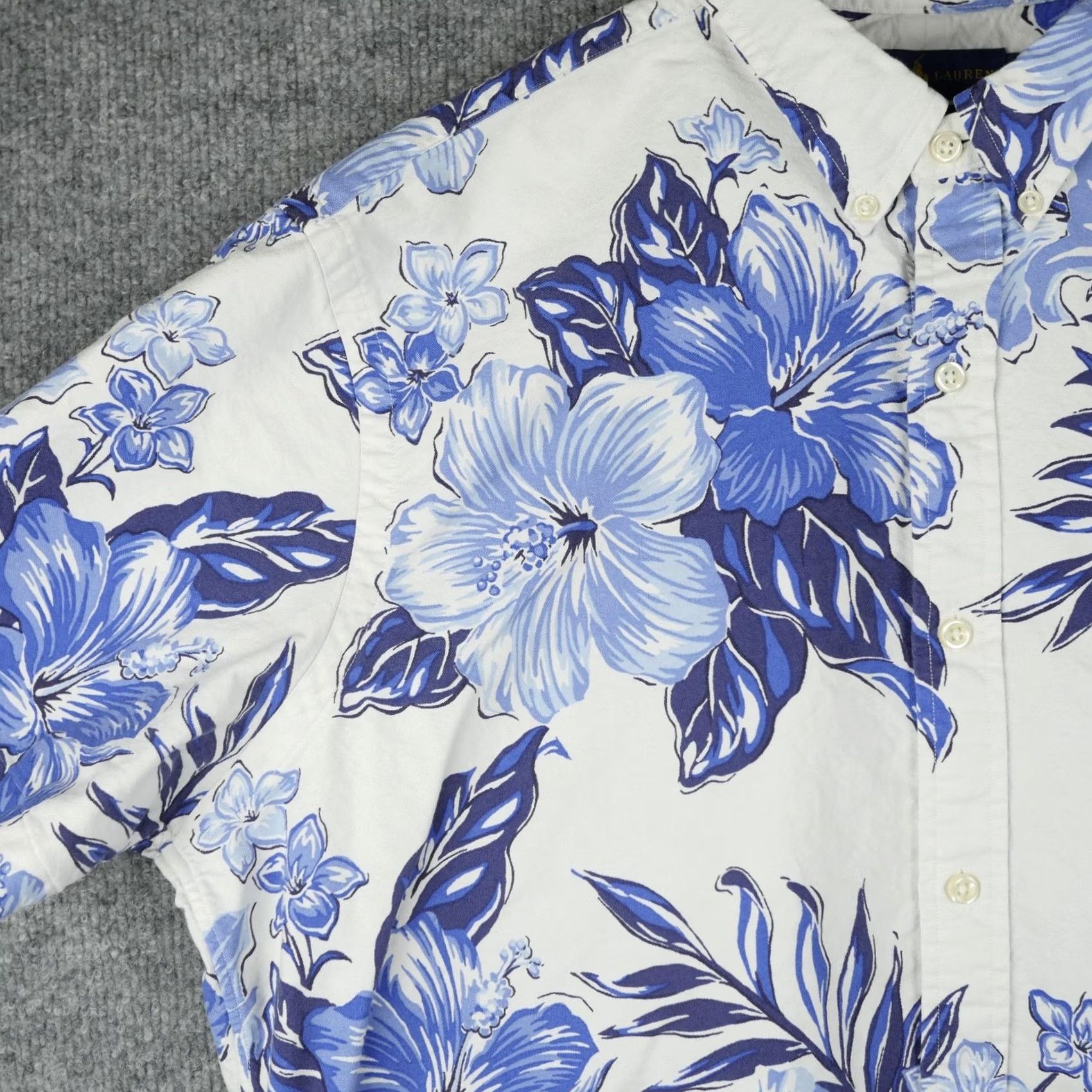 Ralph Lauren Ralph Lauren Shirt Mens XL Blue Floral Hawaiian Button Up Slim Fit Short Sleeve Size US XL / EU 56 / 4 - 2 Thumbnail