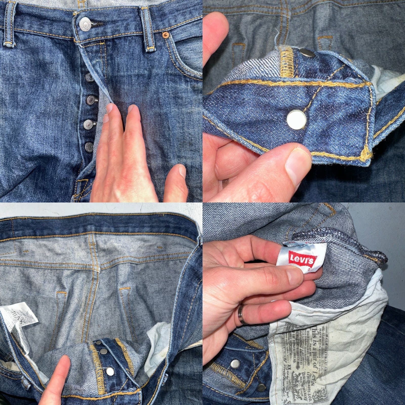 Levi's VINTAGE Levi's 501 Jeans Blue 40x32 Straight Leg Men Regular Denim 90s VTG Act 40x31 Size US 40 / EU 56 - 8 Thumbnail