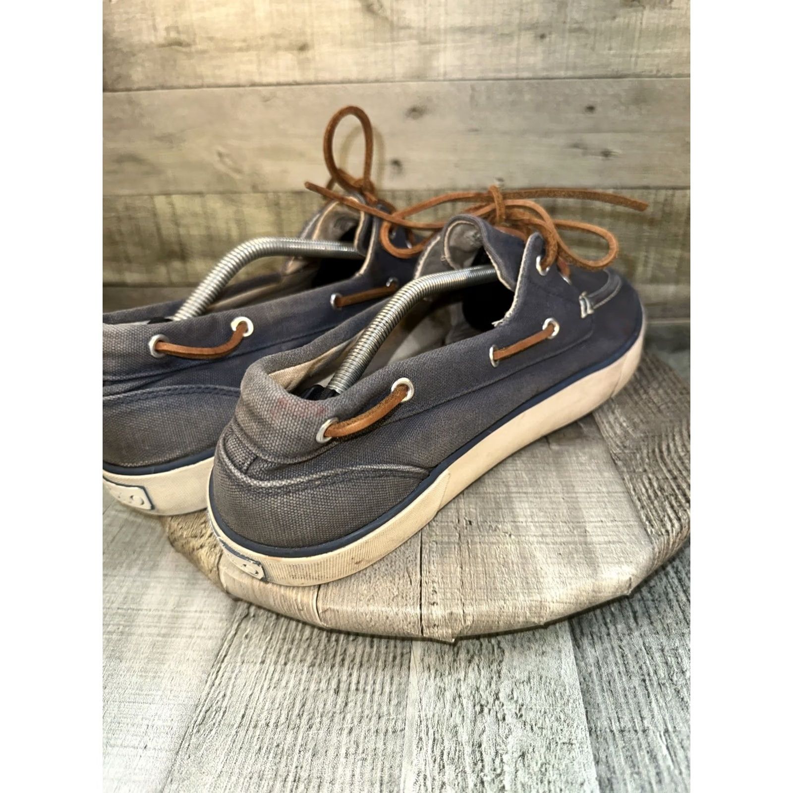 Ralph Lauren Polo Ralph Lauren Boat Shoes Men’s 13D Navy Canvas Leather Lace Loafers Size US L / EU 52-54 / 3 - 6 Thumbnail