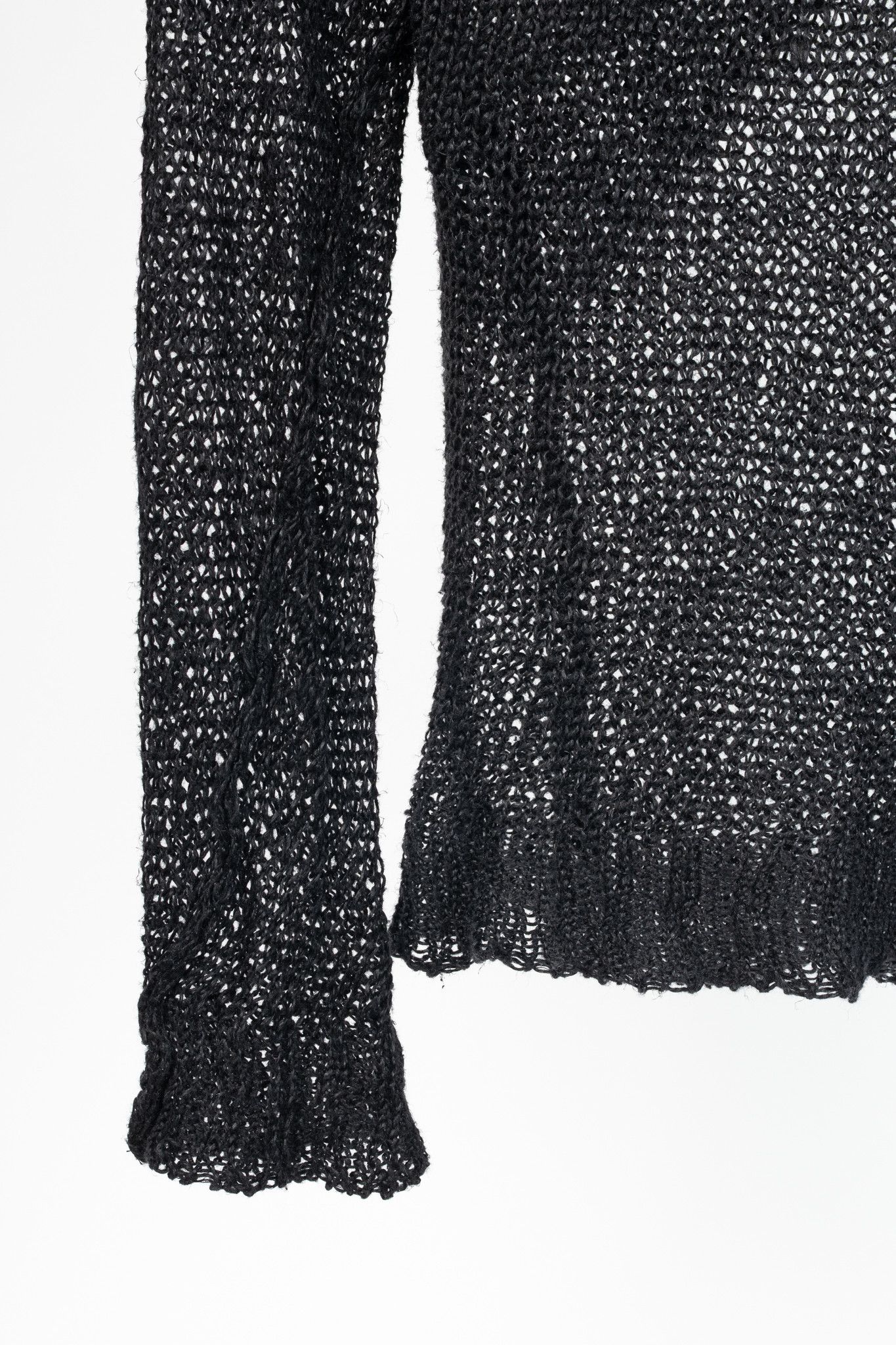 Isabel Benenato Isabel Benenato SS12 Black Linen Cowl Sweater Size M / US 6-8 / IT 42-44 - 6 Thumbnail