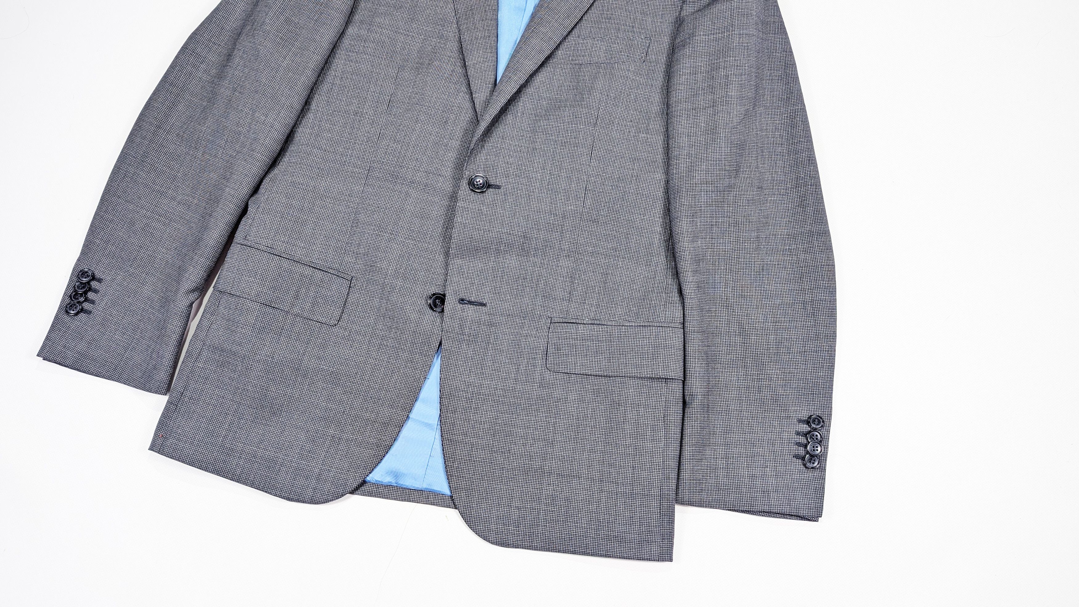 Suitsupply Suitsupply Gray Houndstooth 110's Wool Suit Size 36R Size 36R - 4 Thumbnail