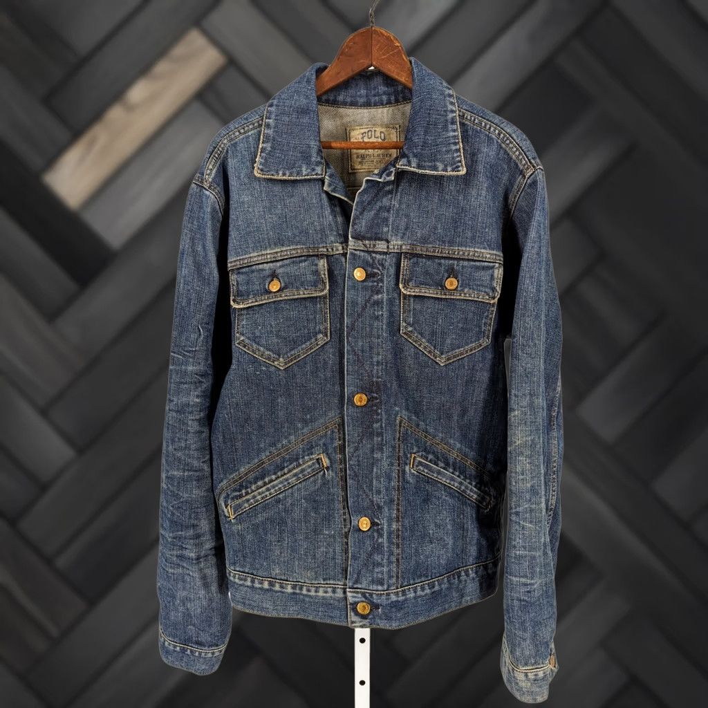 Polo Ralph Lauren Polo Ralph Lauren Jacket Chore Denim Trucker Sullivan 2007 RRL M Blue Men Mens/Adult Size US M / EU 48-50 / 2 - 1 Thumbnail