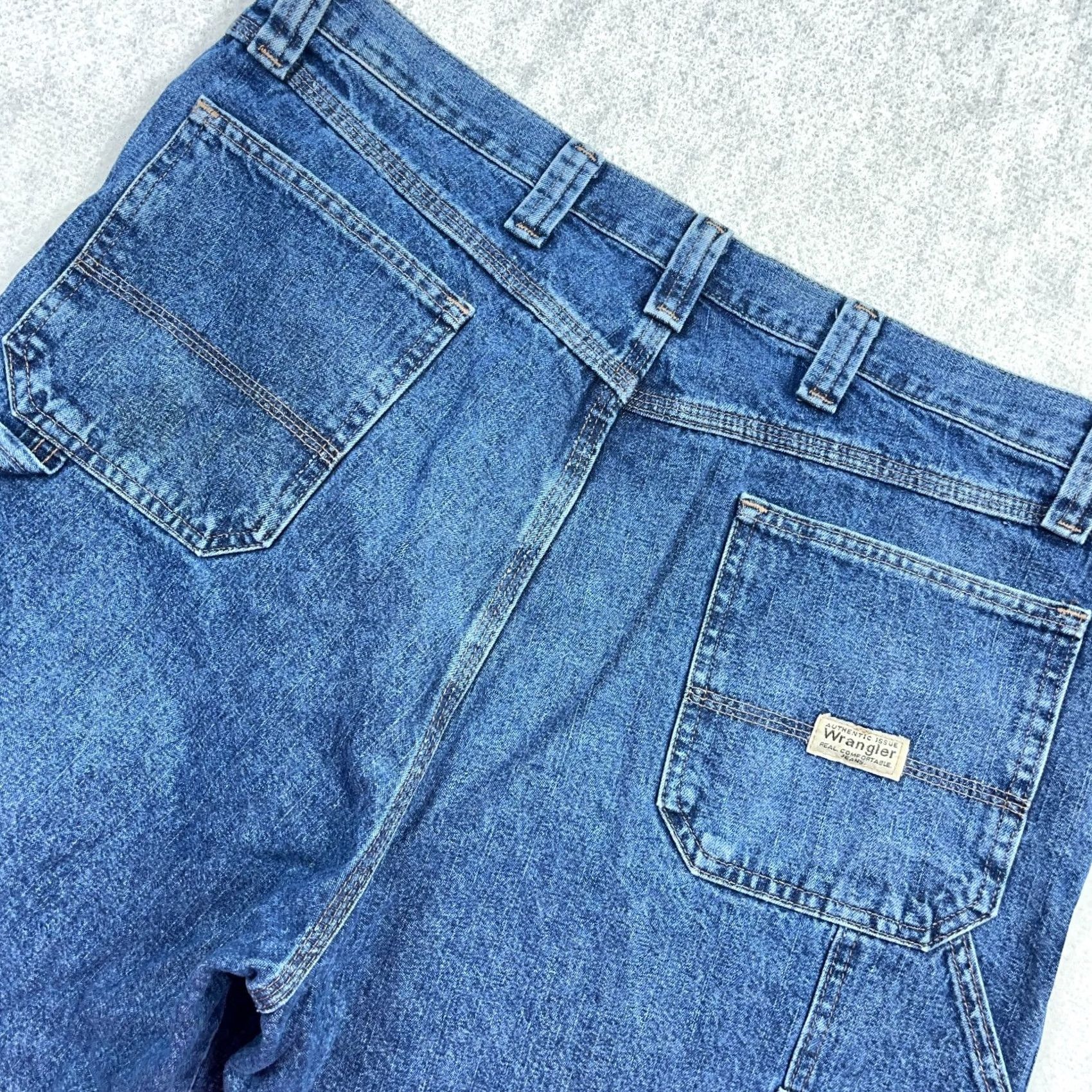 Wrangler VINTAGE Wrangler Shorts Men 38 Carpenter Baggy Jorts Workwear Denim Blue 90s Grunge Hip Hop Rockabilly Bermuda Mid Rise 9in 5-Pocket Size US 38 / EU 54 - 5 Thumbnail