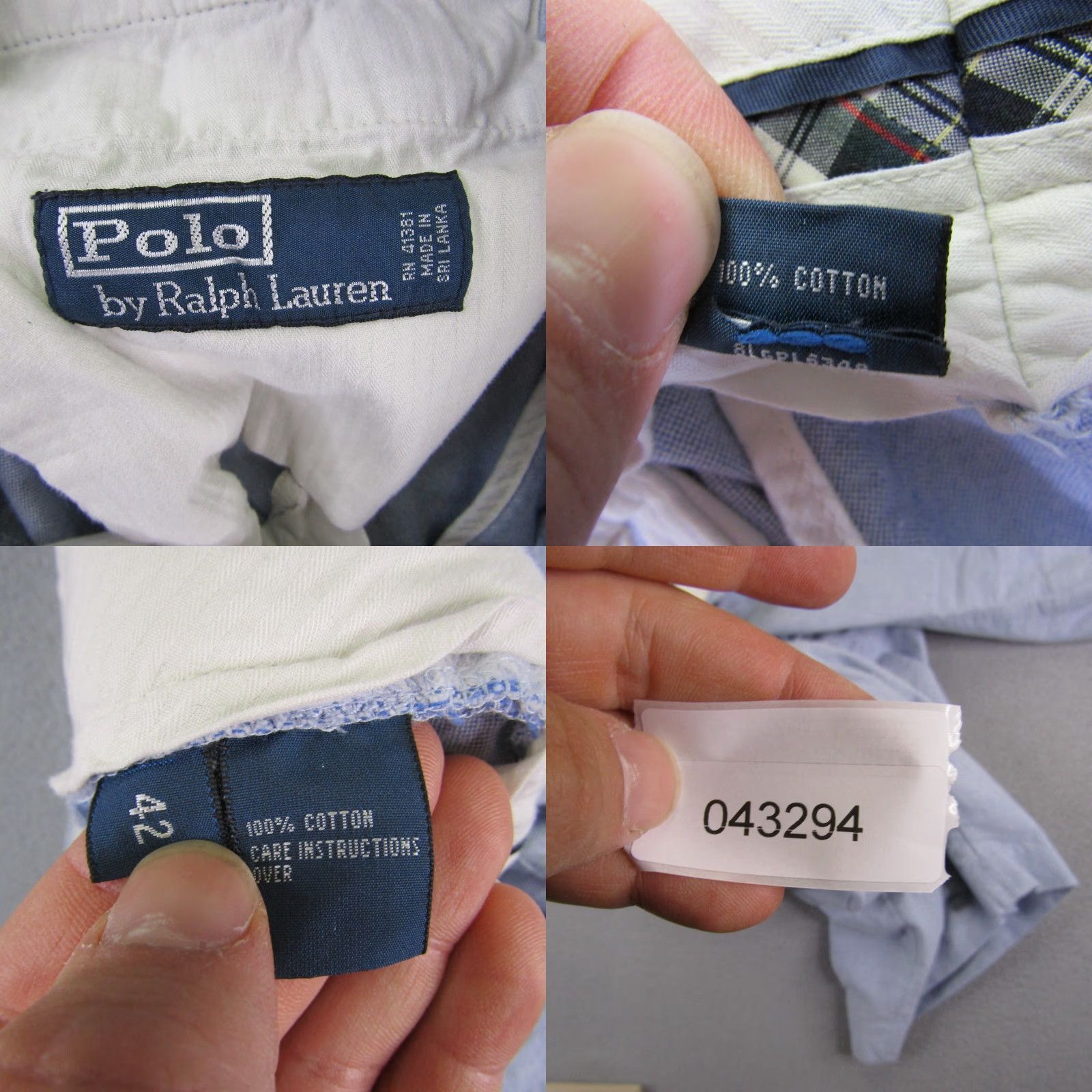 Polo Ralph Lauren VINTAGE Polo Ralph Lauren Shorts Mens 42 Light Blue Chino Cotton Casual Y2K Size US L / EU 52-54 / 3 - 8 Thumbnail
