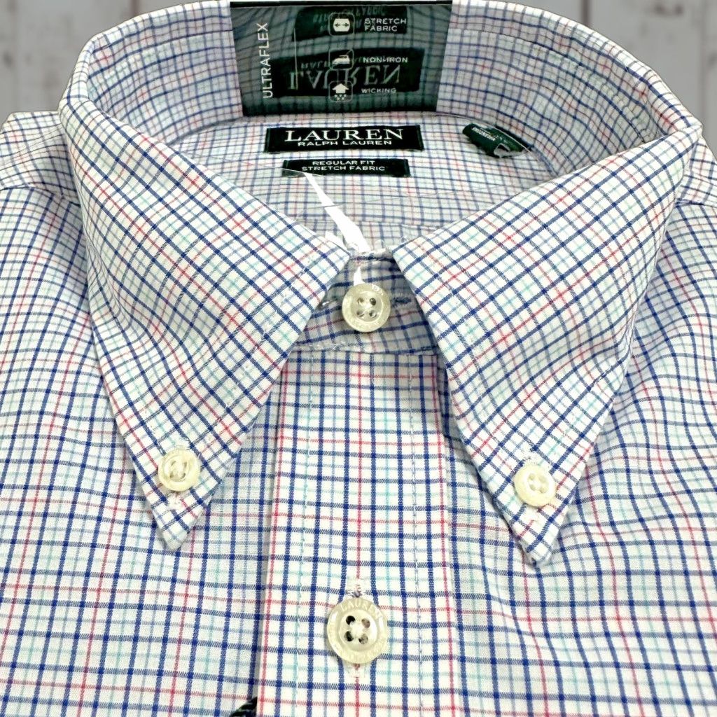 Ralph Lauren Lauren Ralph Lauren Shirt Mens Medium Plaid Multicolor Cotton Spandex Regular Fit Button-Down Collar 15.5 Size US L / EU 52-54 / 3 - 1 Thumbnail