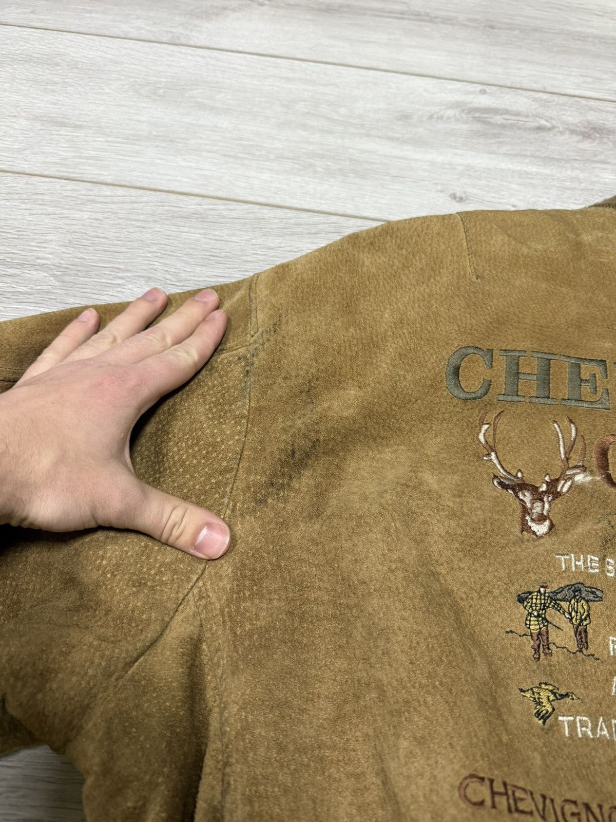 Chevignon Chevignon outdoor Korea leather suede bomber vintage deer Size US L / EU 52-54 / 3 - 9 Thumbnail