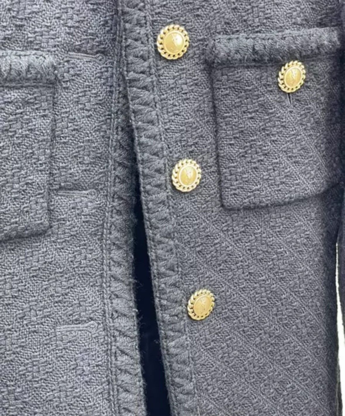 Saint Laurent Paris × Yves Saint Laurent SAINT LAURENT Show style gold buckle tweed woven jacket Size XS / US 0-2 / IT 36-38 - 5 Thumbnail