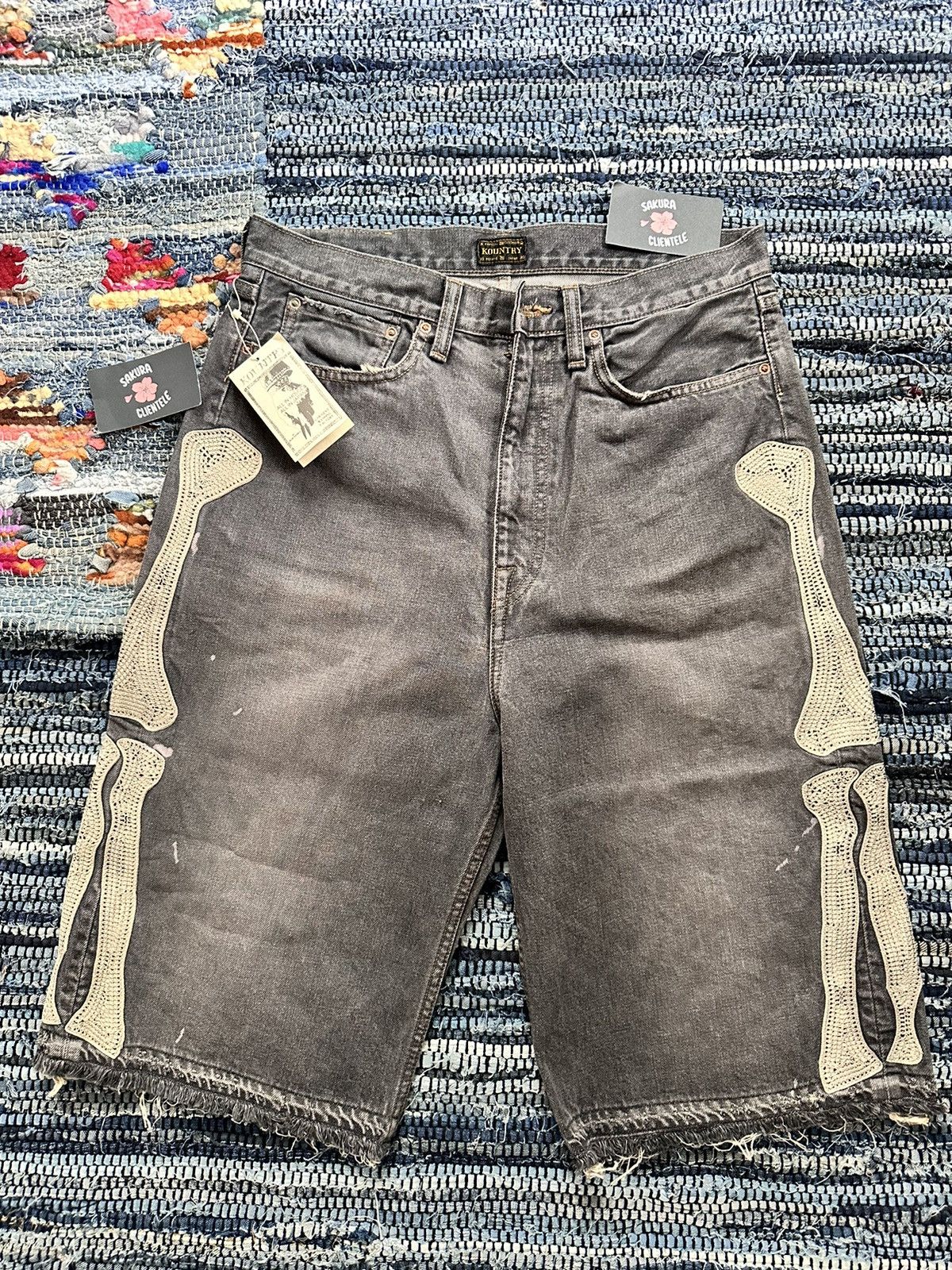 Newest KOUNTRY EMBROIDERED BONE DENIM 34