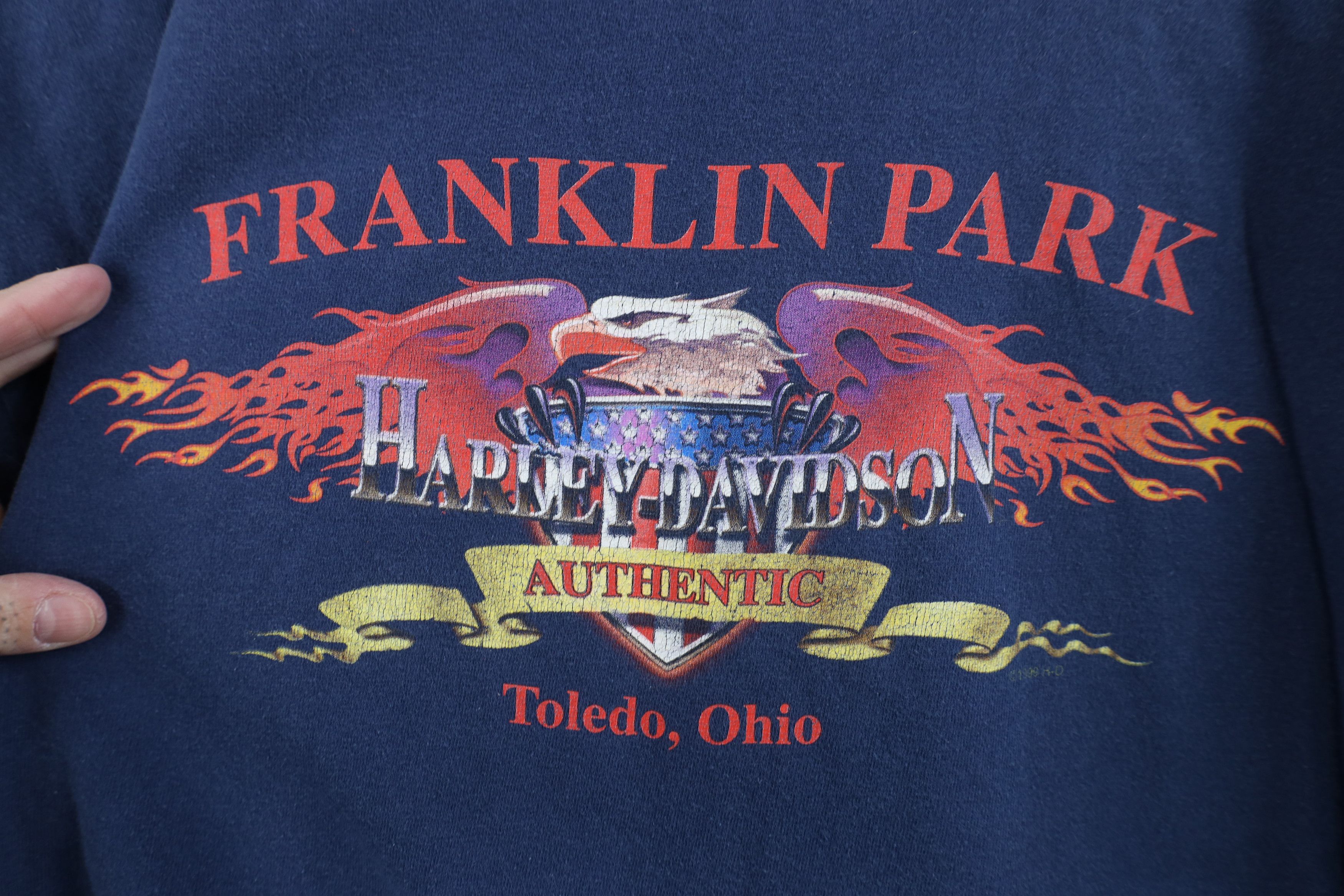 Harley Davidson Vintage Y2K 2000 Harley Davidson Eagle Fire T-Shirt USA Size US L / EU 52-54 / 3 - 12 Thumbnail