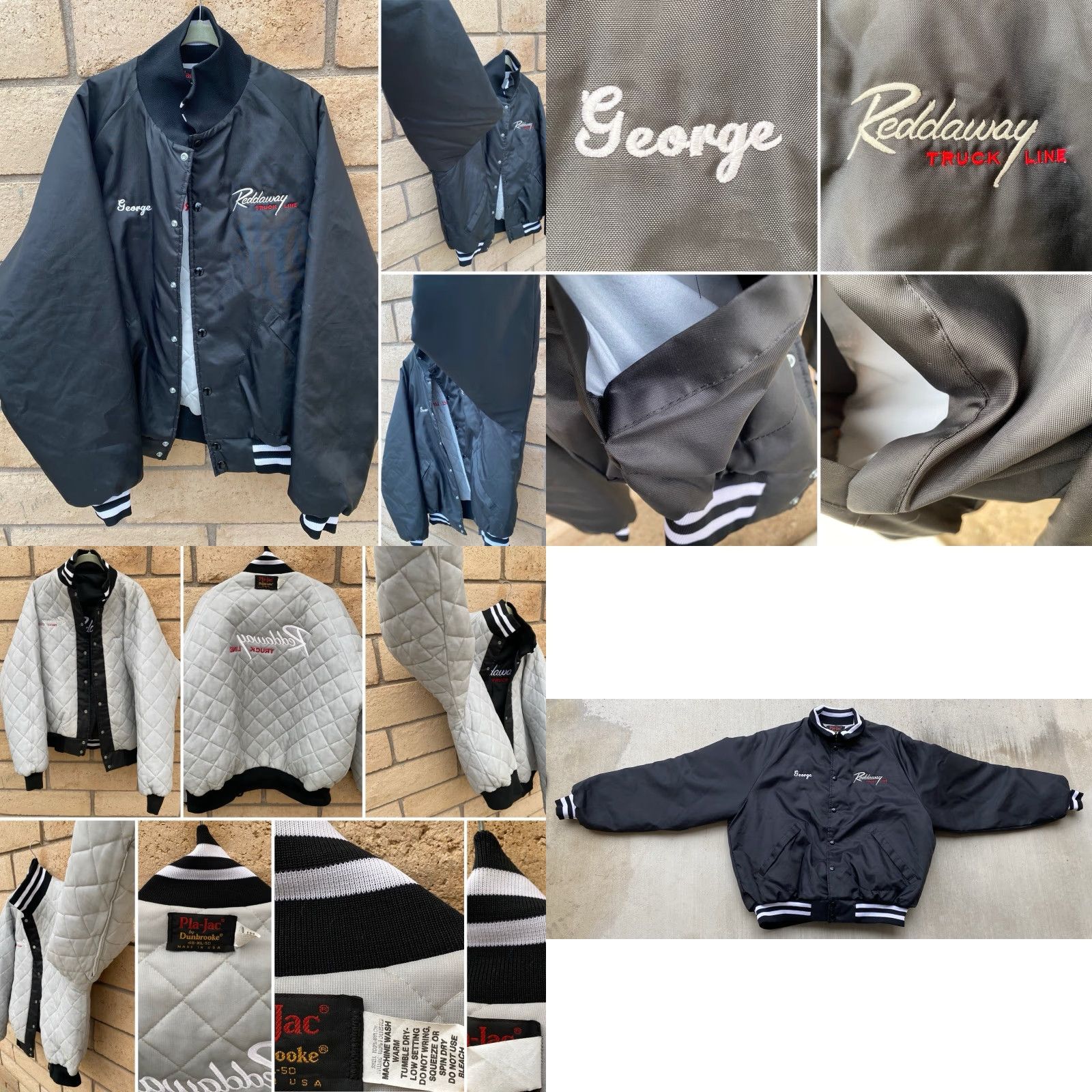 Dunbrooke VINTAGE Pla-Jac Dunbrooke Reddaway Truck Line Bomber Varsity Jacket Black XL Mens Size US XL / EU 56 / 4 - 8 Thumbnail