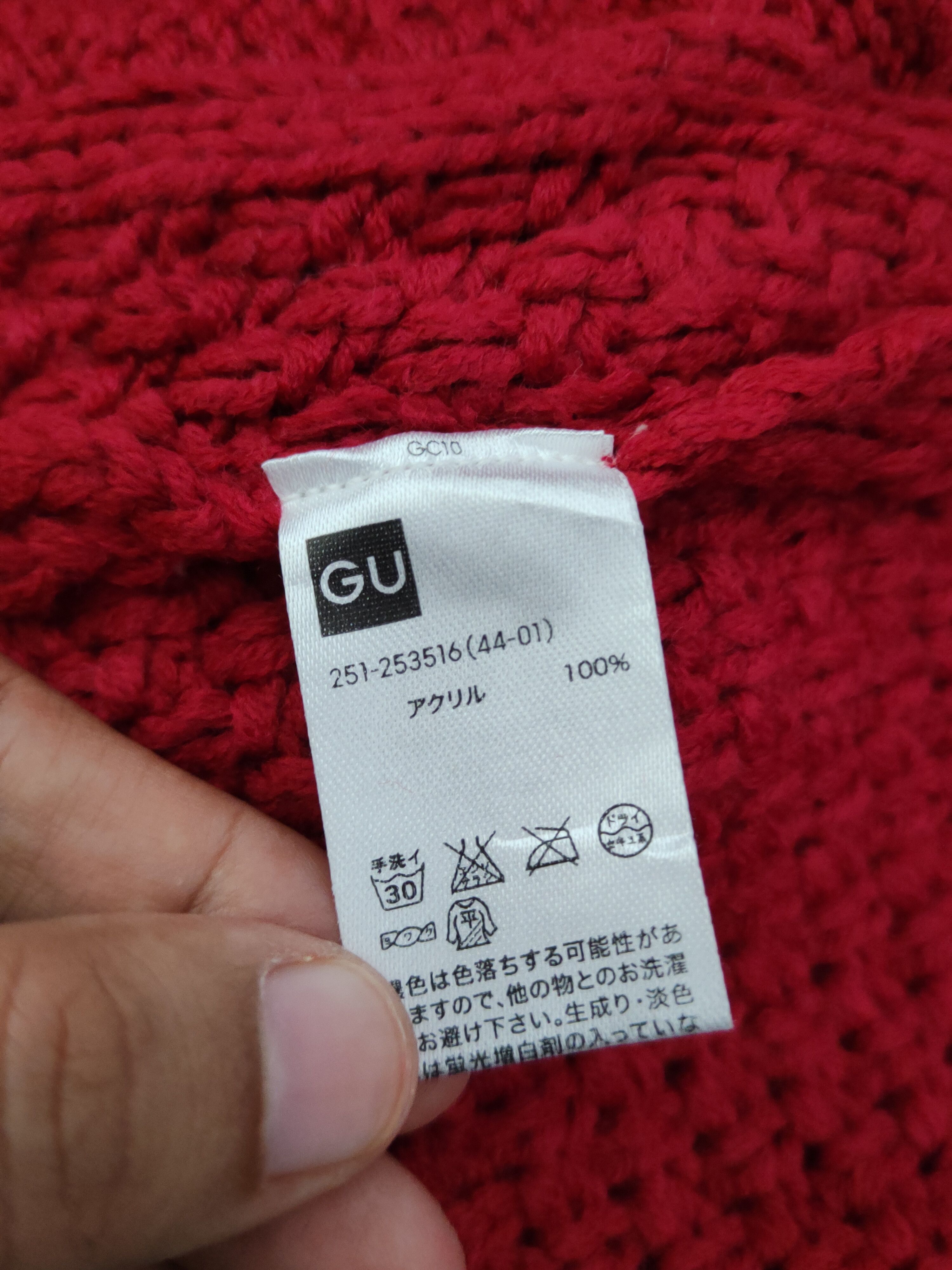Aran Isles Knitwear × Japanese Brand GU Red cable Knitwear Cardigan #W1435 Size US S / EU 44-46 / 1 - 10 Thumbnail