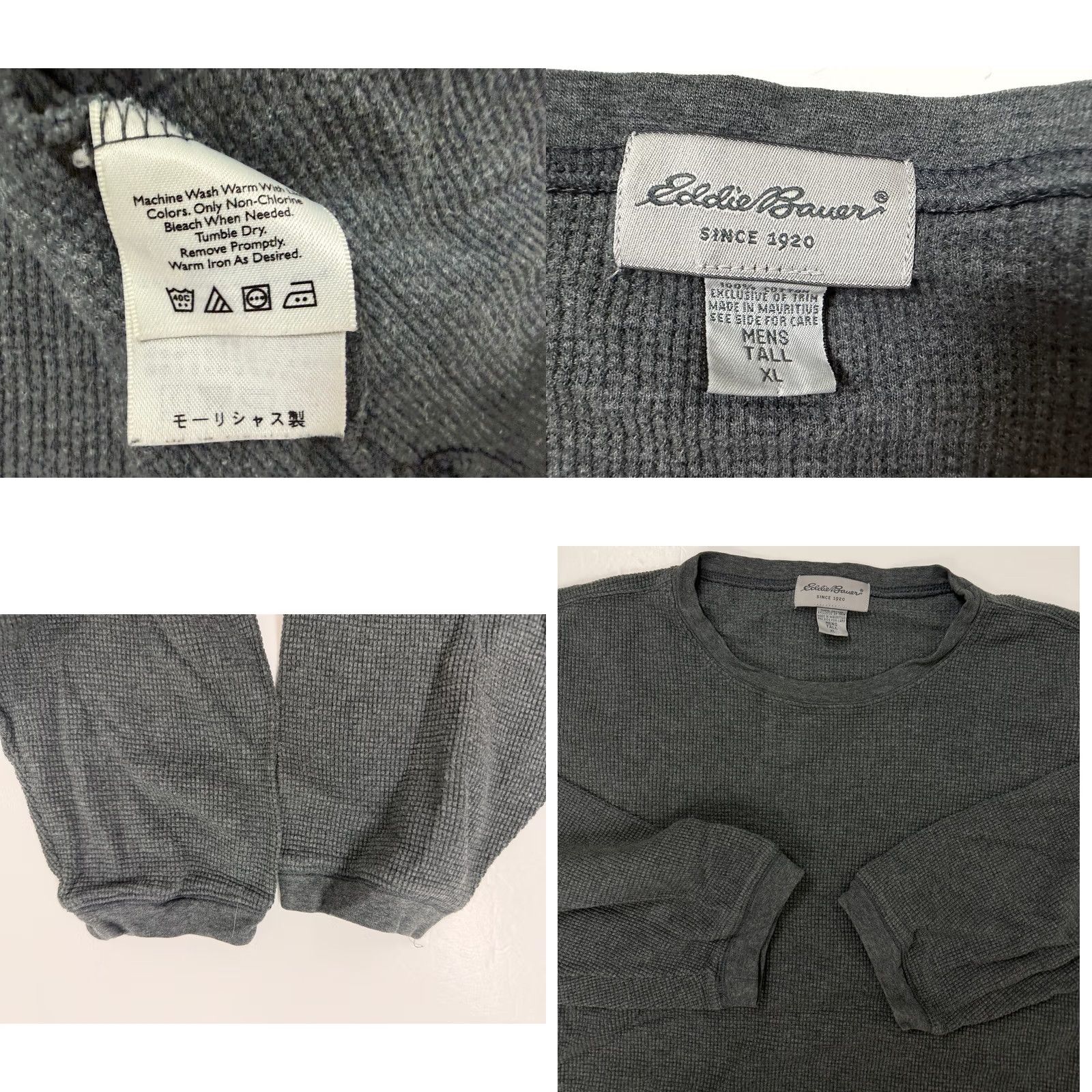 Eddie Bauer Eddie Bauer Shirt Men XLT Tall Waffle Knit Thermal Heavyweight Oversized Cotton Gray 90s Grunge Hipster Outdoor Vintage Style Tee Size US XL / EU 56 / 4 - 8 Thumbnail