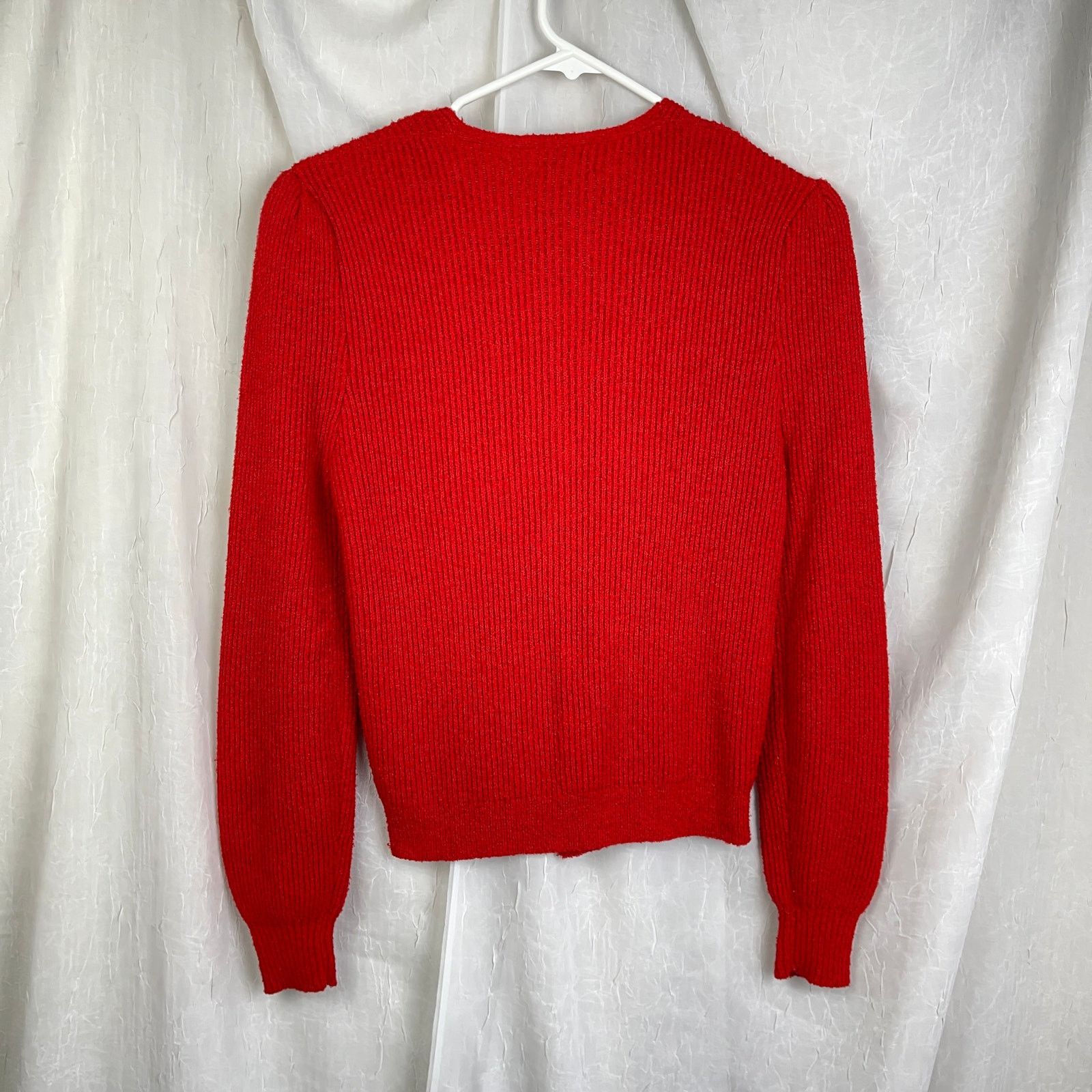 Vintage VTG 90’s Petites Just For You Red Cardigan Cozy Knit Sweater Size S / US 4 / IT 40 - 3 Thumbnail