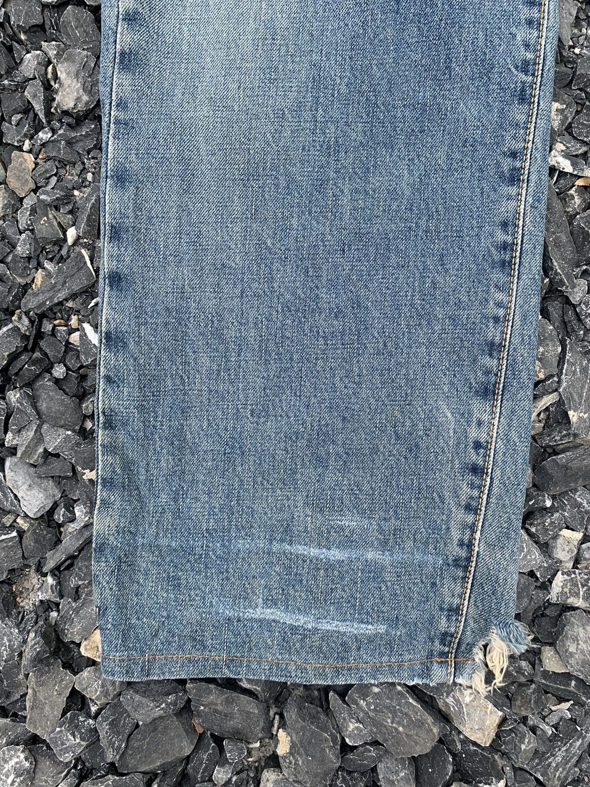 VINTAGE EDWIN 505X BAGGY SELVEDGE FADED DISTRESSED DENIM