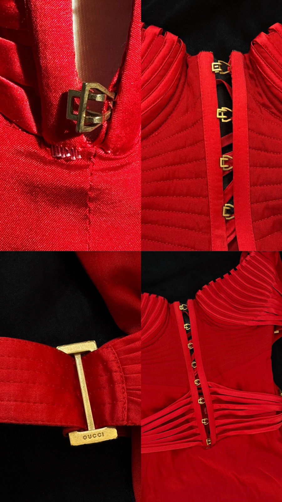 Gucci Runway Gucci by Tom Ford FW2003 red silk corseted dress Size M / US 6-8 / IT 42-44 - 14 Thumbnail