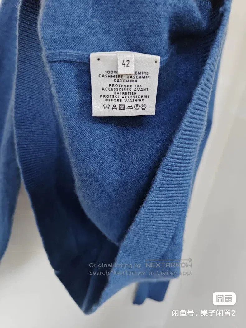 Hermes Hermes Sophisticated blue cashmere sweater Size S / US 4 / IT 40 - 7 Thumbnail