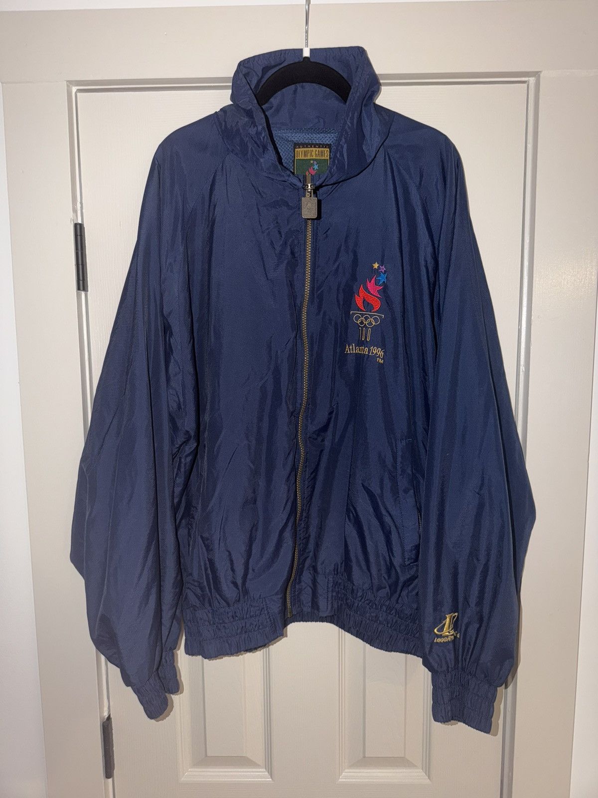 Logo Athletic Vintage 1996 Olympics Atlanta - Navy blue windbreaker Size US L / EU 52-54 / 3 - 2 Thumbnail