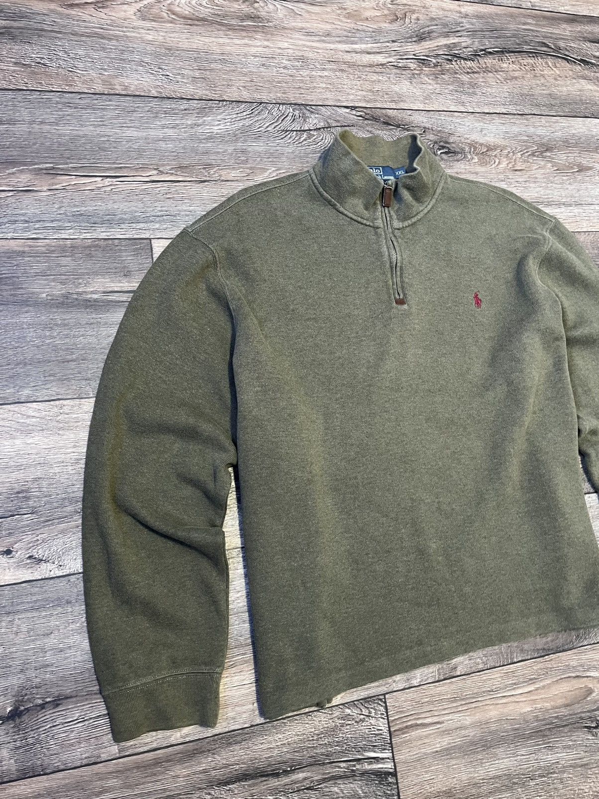 Vintage Polo Ralph Lauren 3/4 Zip Cotton Pullover Jumper XXL