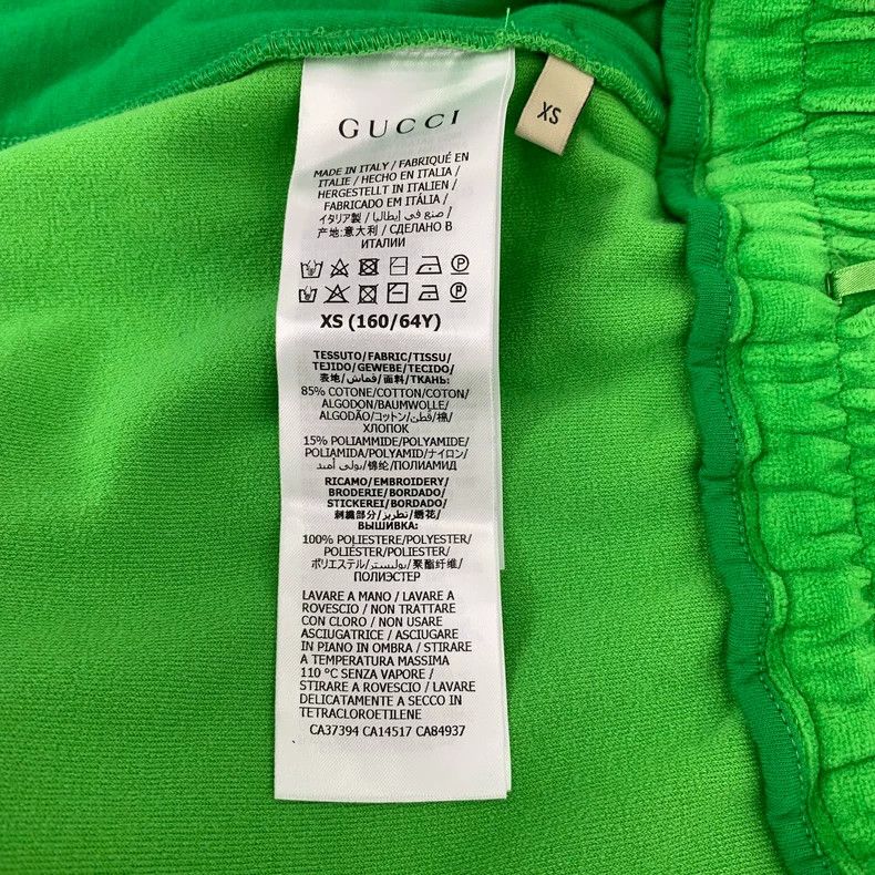 Gucci Gucci Size XS Green logo embroidered cotton velvet drawstr Size US 30 / EU 46 - 6 Thumbnail