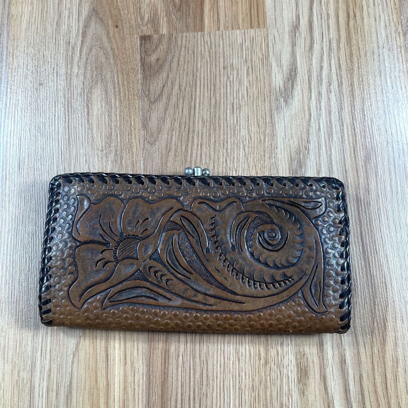 Vintage VINTAGE Unbranded Brown Leather Credit Card Bifold Long Wallet Women Solid 7.5 in 3.5 in Wallet Mens Girls Size ONE SIZE - 2 Thumbnail