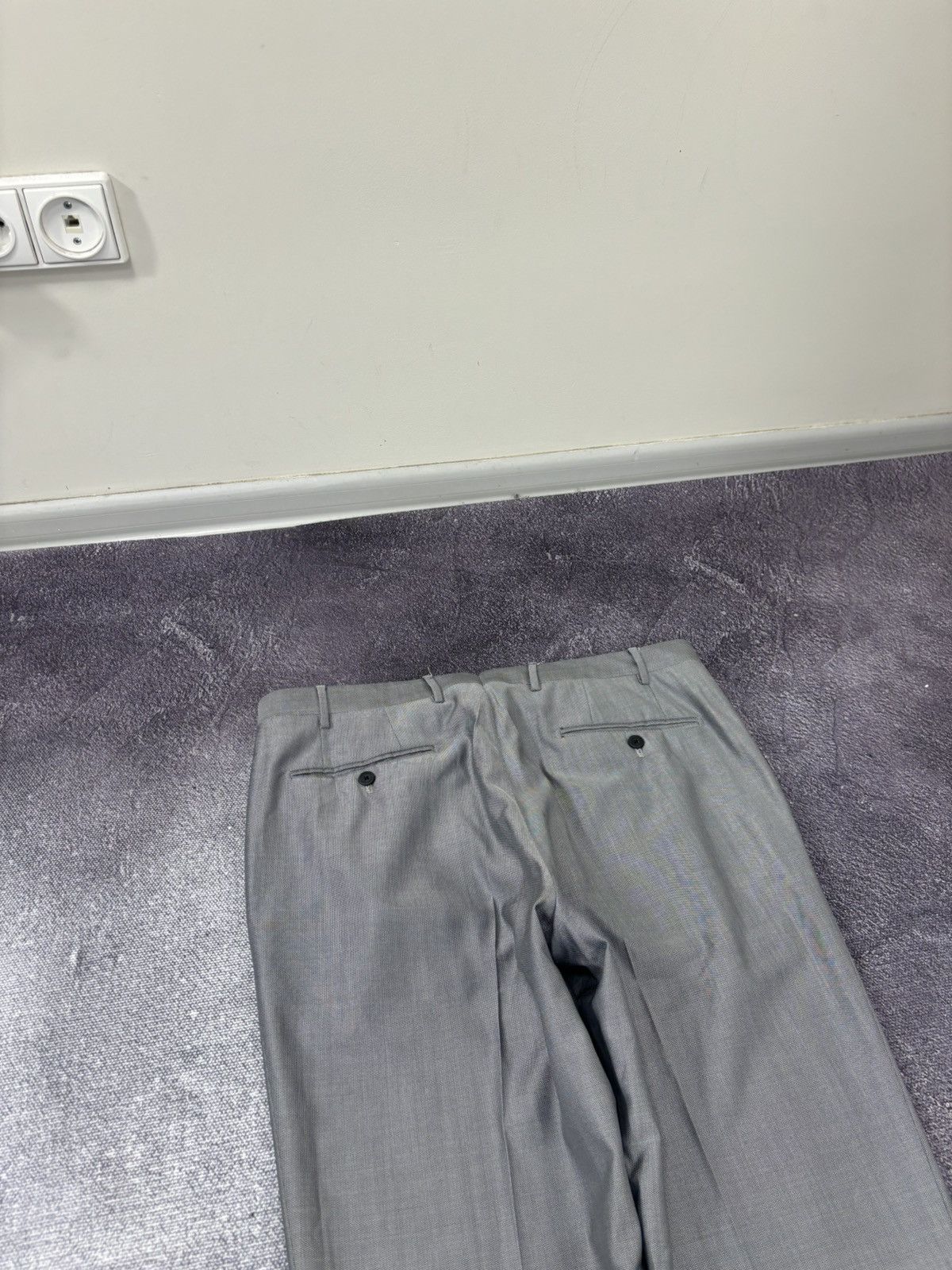 Corneliani Corneliani Men’s Birdseye Pattern Gray Wool Silk Dress Pants Size US 36 / EU 52 - 17 Thumbnail