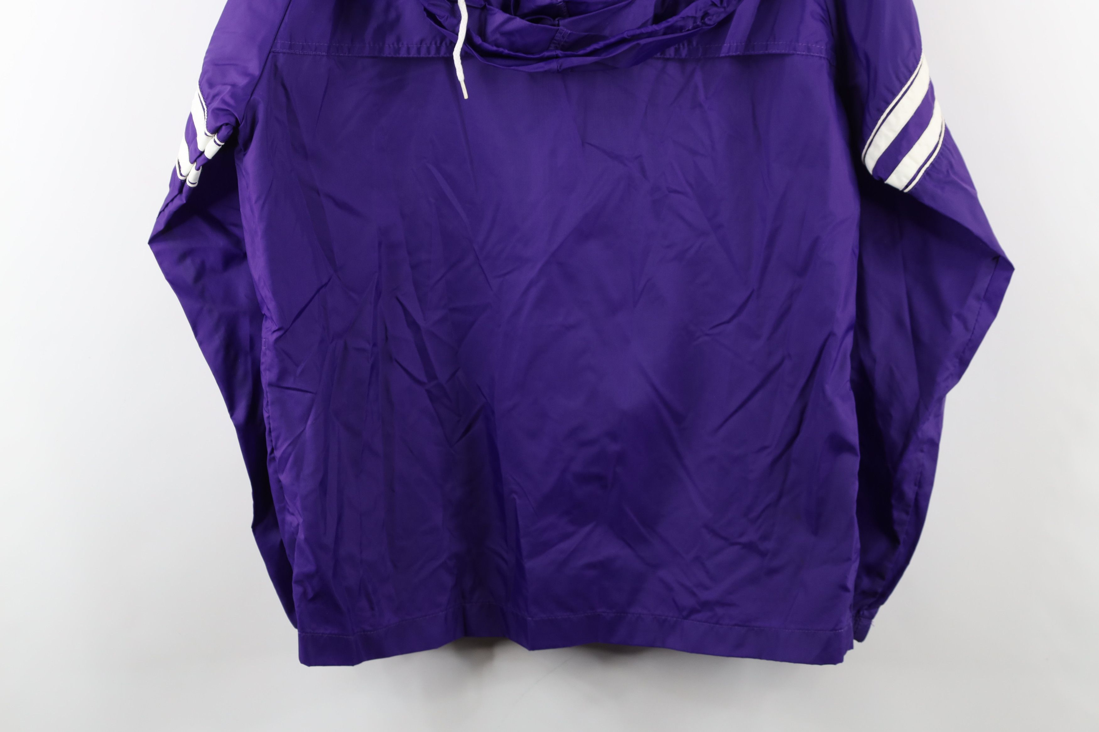 Asics × Vintage Vintage 80s 90s Asics Logo Striped Hooded Windbreaker Jacket Size US M / EU 48-50 / 2 - 15 Thumbnail