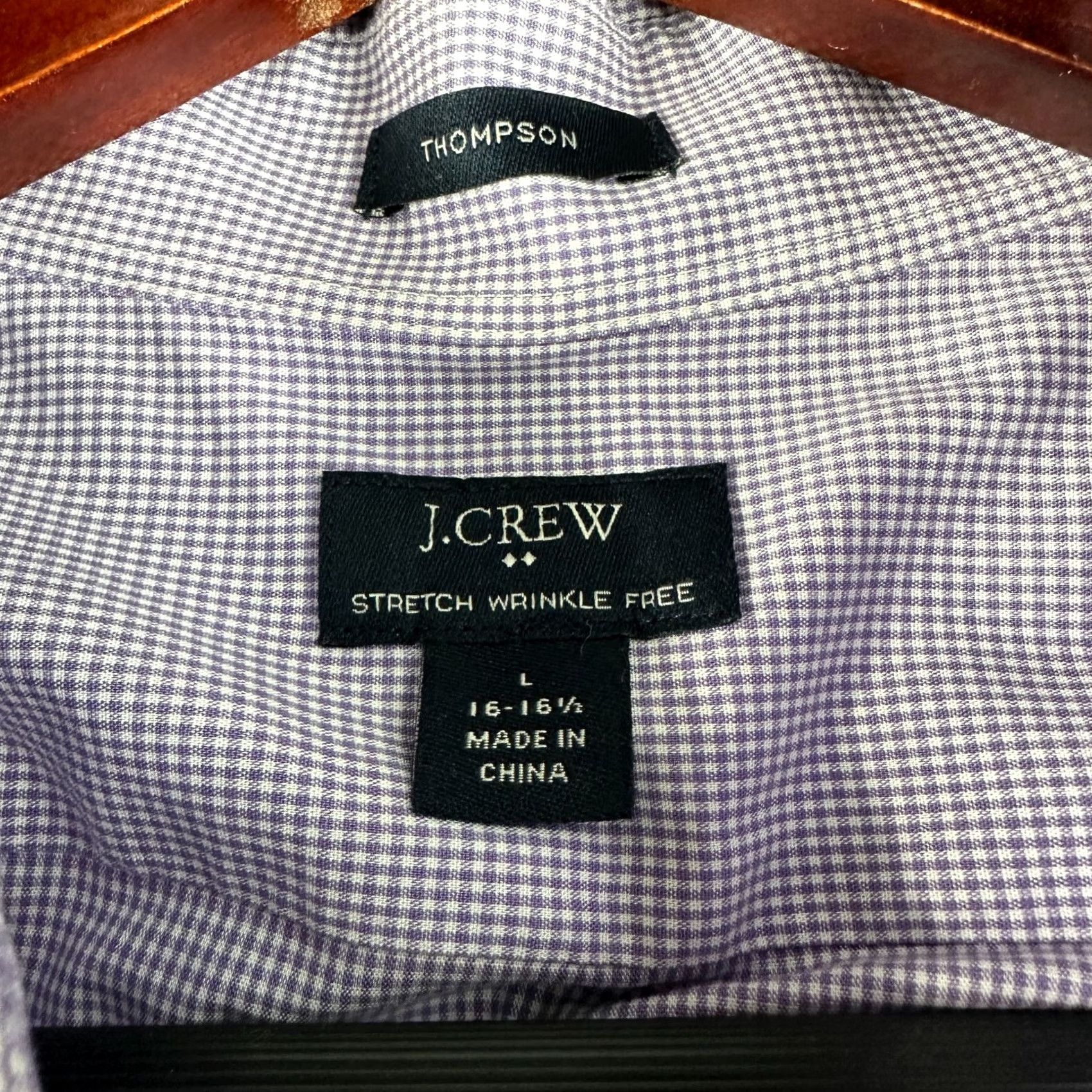 J.Crew J.CREW Shirt Mens L Thompson Purple Cotton Stretch Wrinkle Free Long Sleeve Button-Up Size US L / EU 52-54 / 3 - 6 Thumbnail