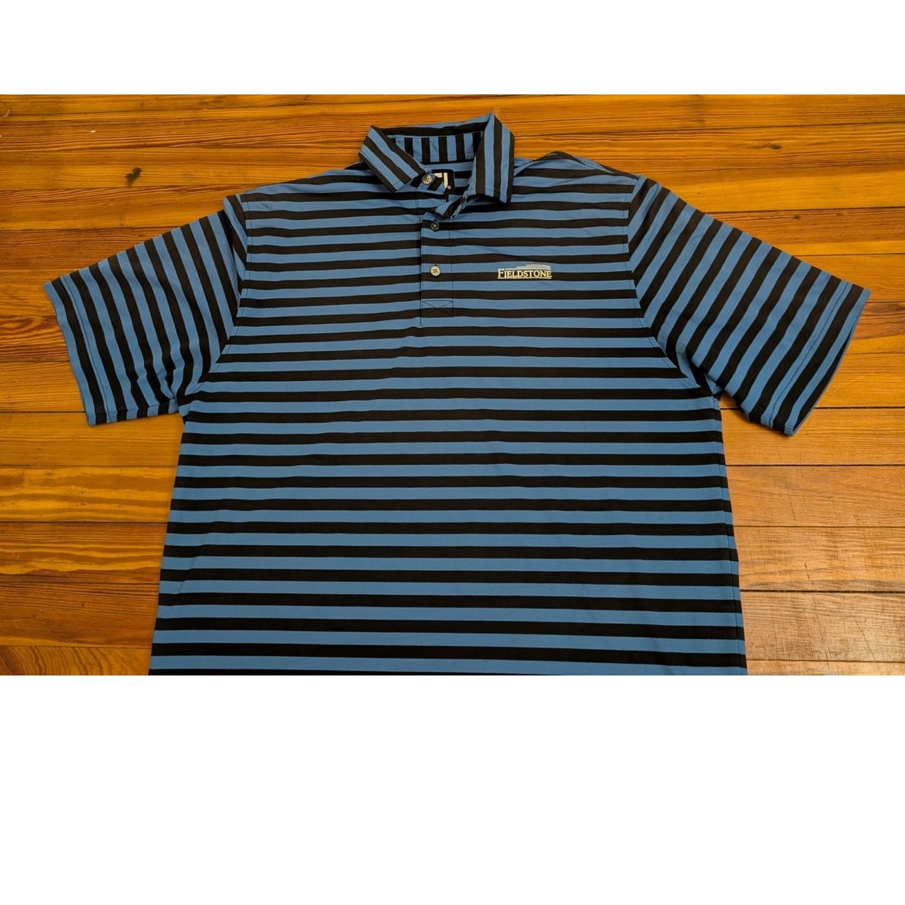 Footjoy Foot Joy Blue/Black FieldStone Mens Striped Golf Polo L Size US L / EU 52-54 / 3 - 4 Thumbnail