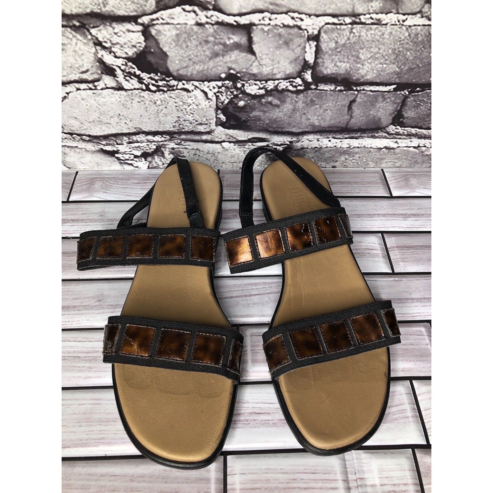 Other Munro Brown Synthetic Textile Comfort Heel Slingback Sandals Size US 5.5 / IT 35.5 - 16 Thumbnail
