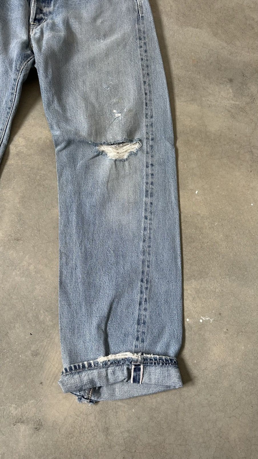 Spellbound VINTAGE SPELLBOUND DISTRESSED SELVEDGED DENIM PANT Size US 32 / EU 48 - 3 Thumbnail